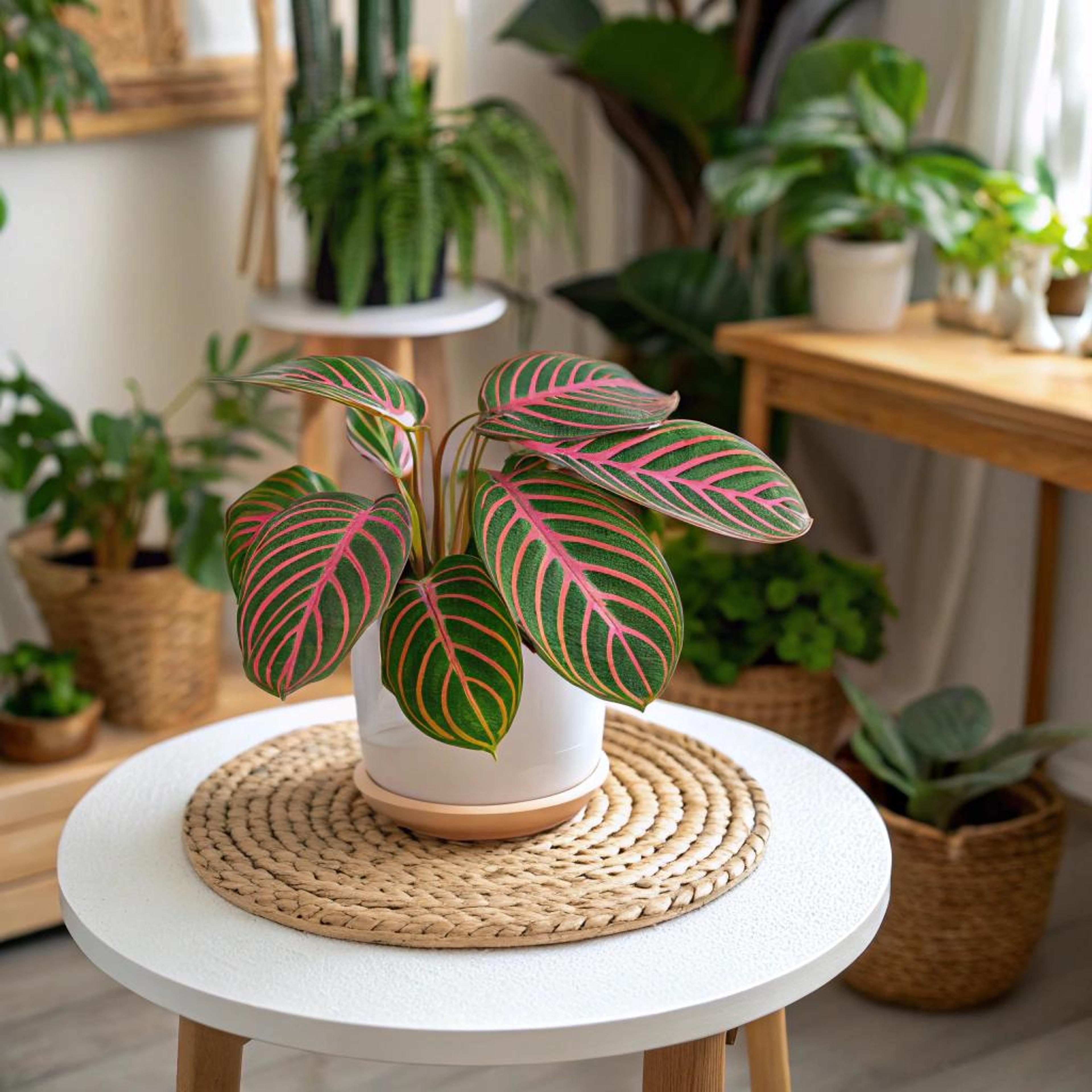 Roze nerven in levend groen