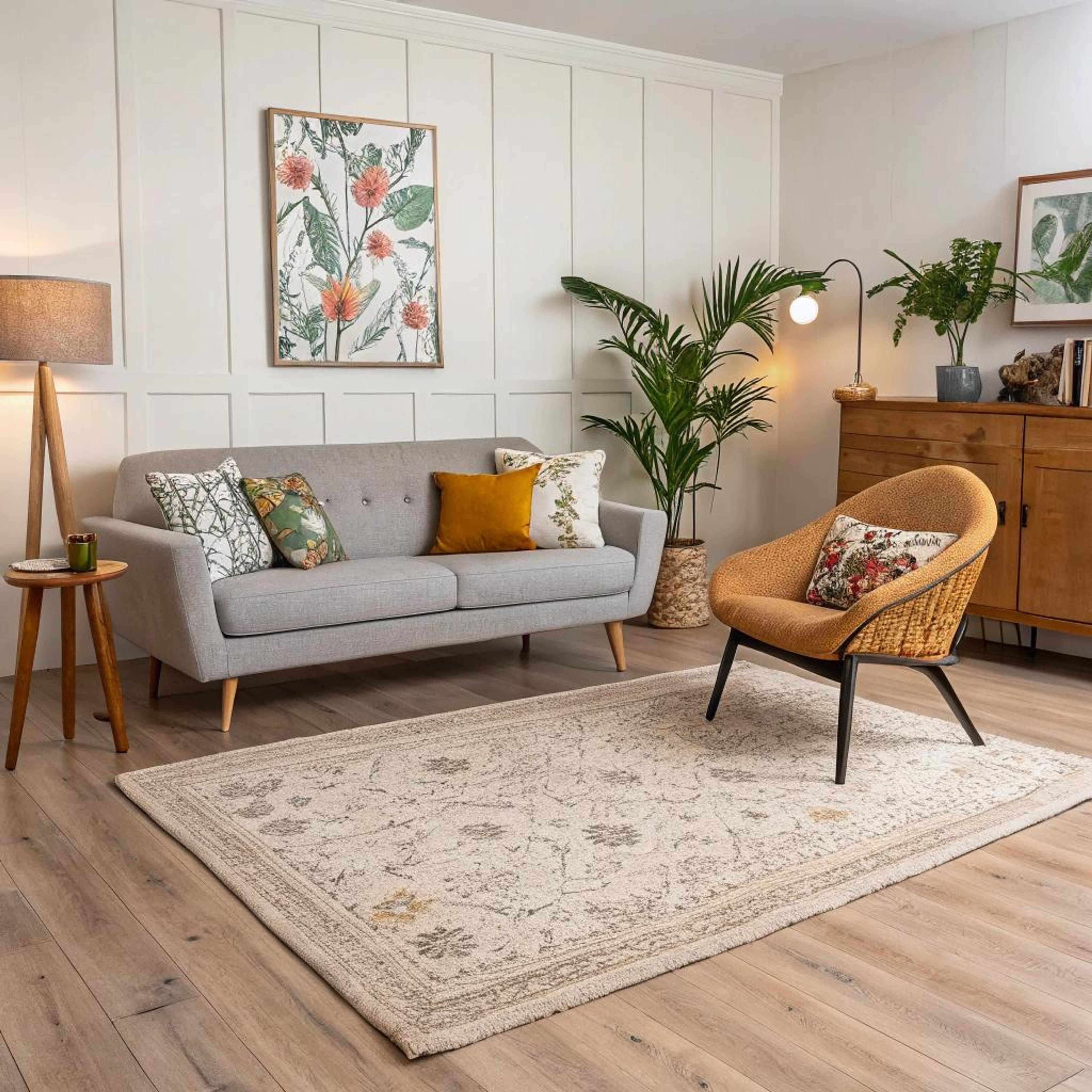 Panelenwand met natuurlijke accenten