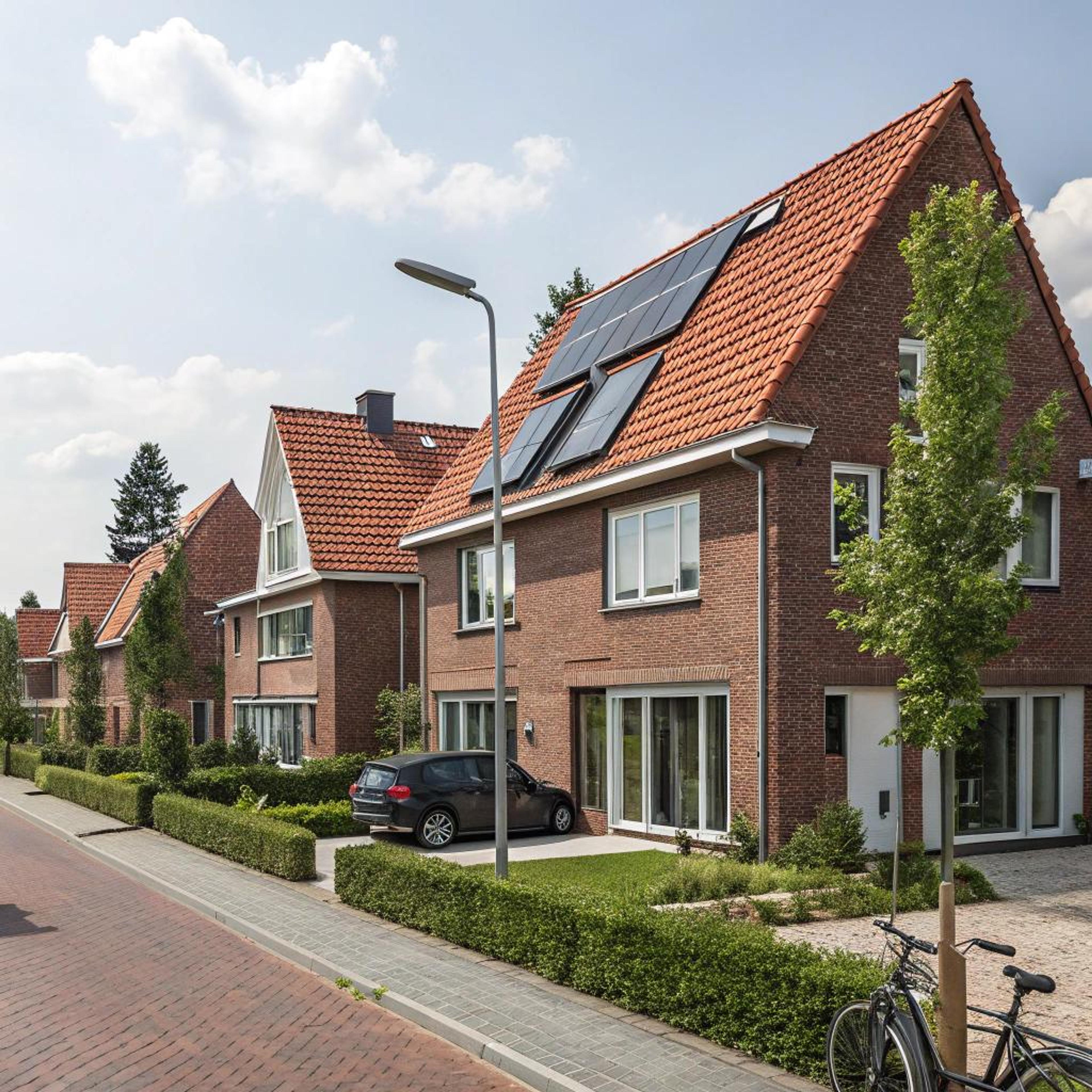 Klassiek baksteen met zonnepanelen