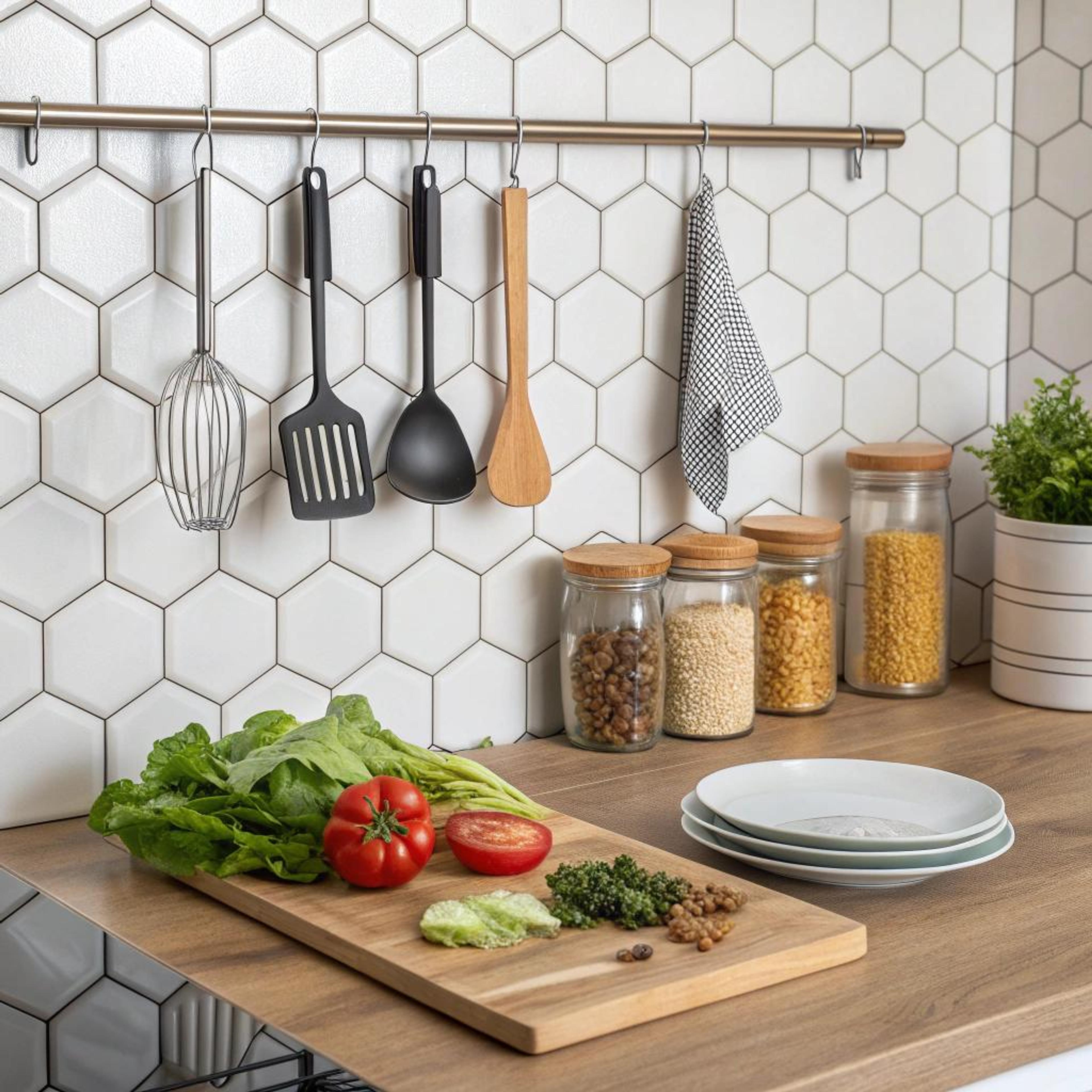 Strakke basis met hexagon tegels