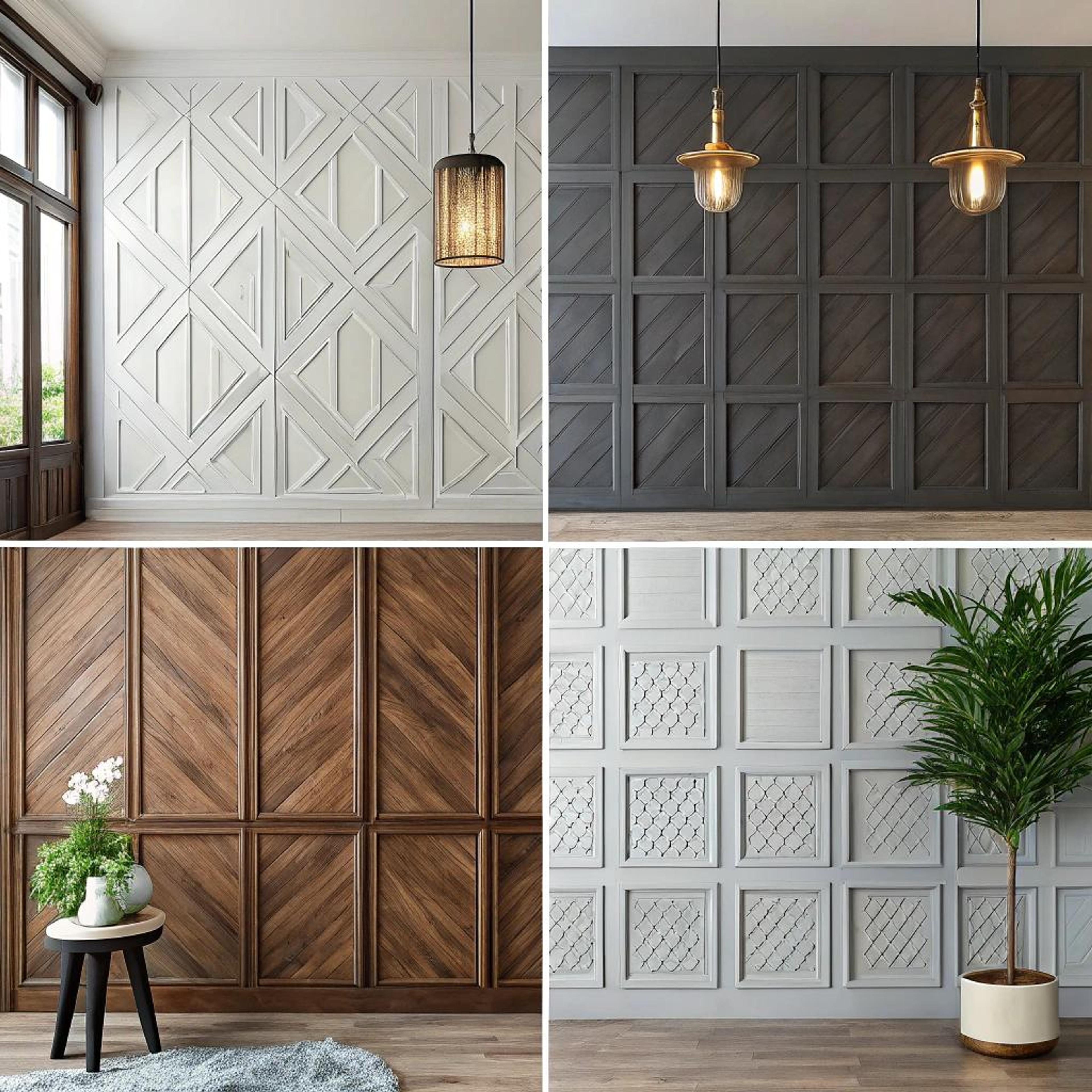 Verschillende texturen in lambrisering