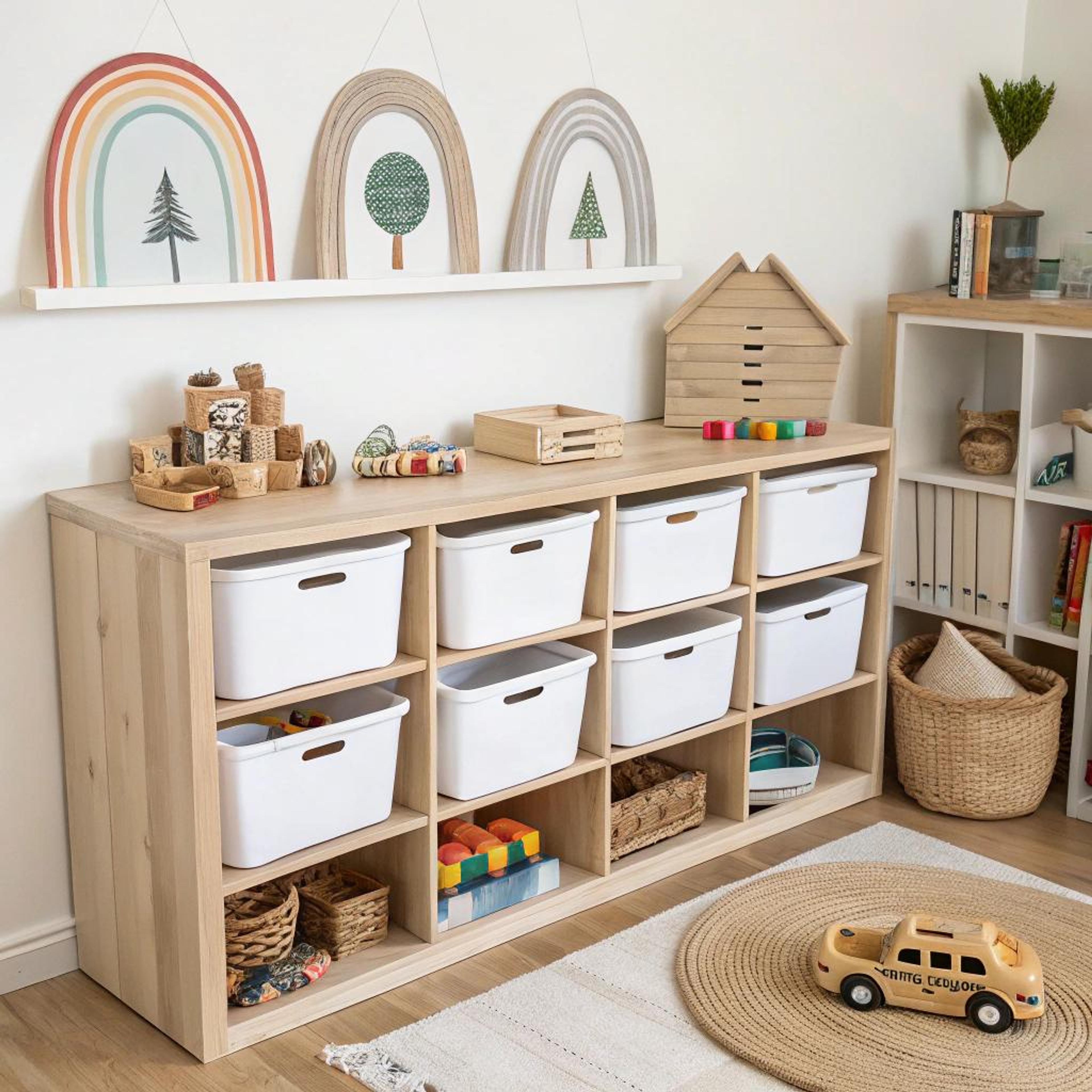 Houten opbergplanken met sfeer