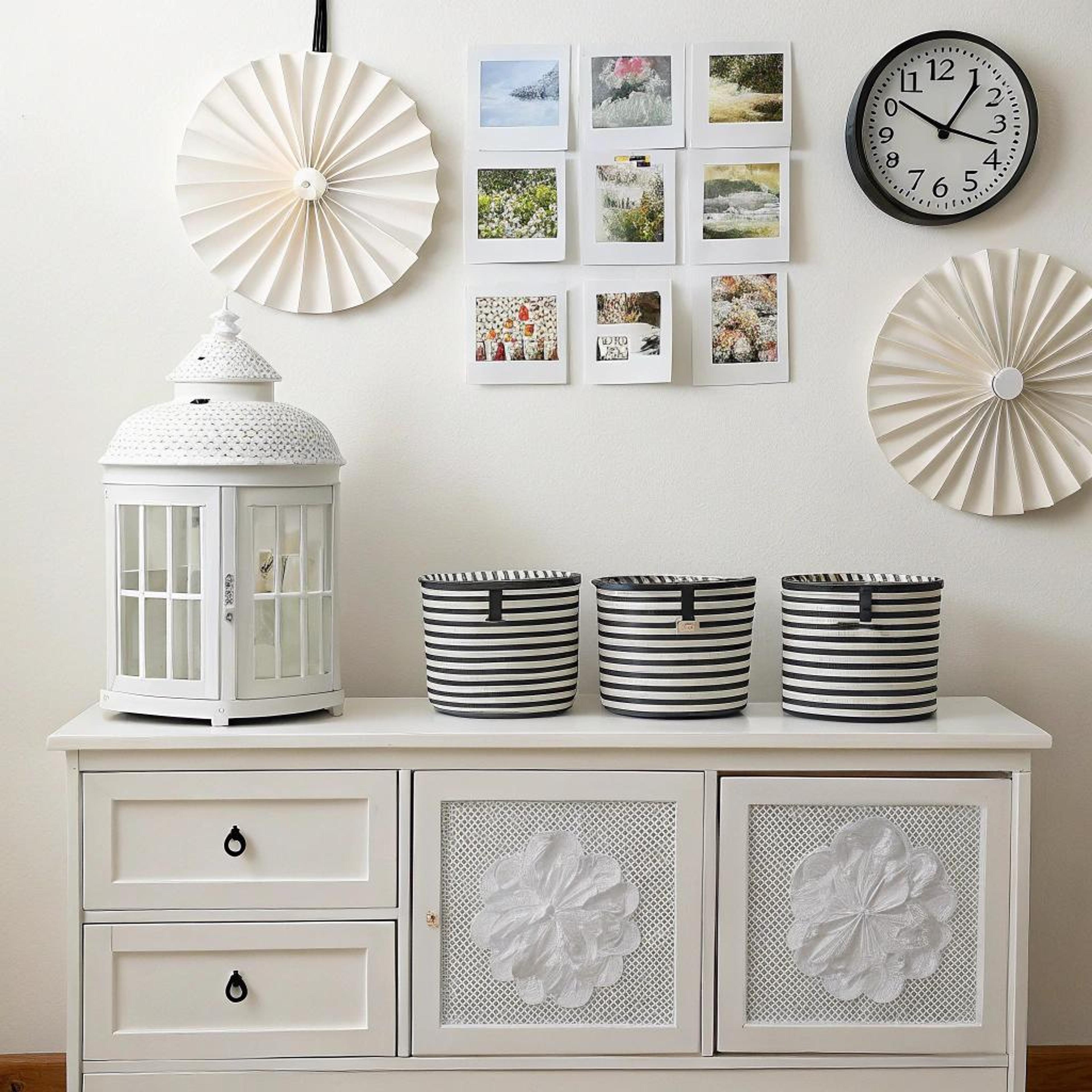 Beige waaiers bij fotowand