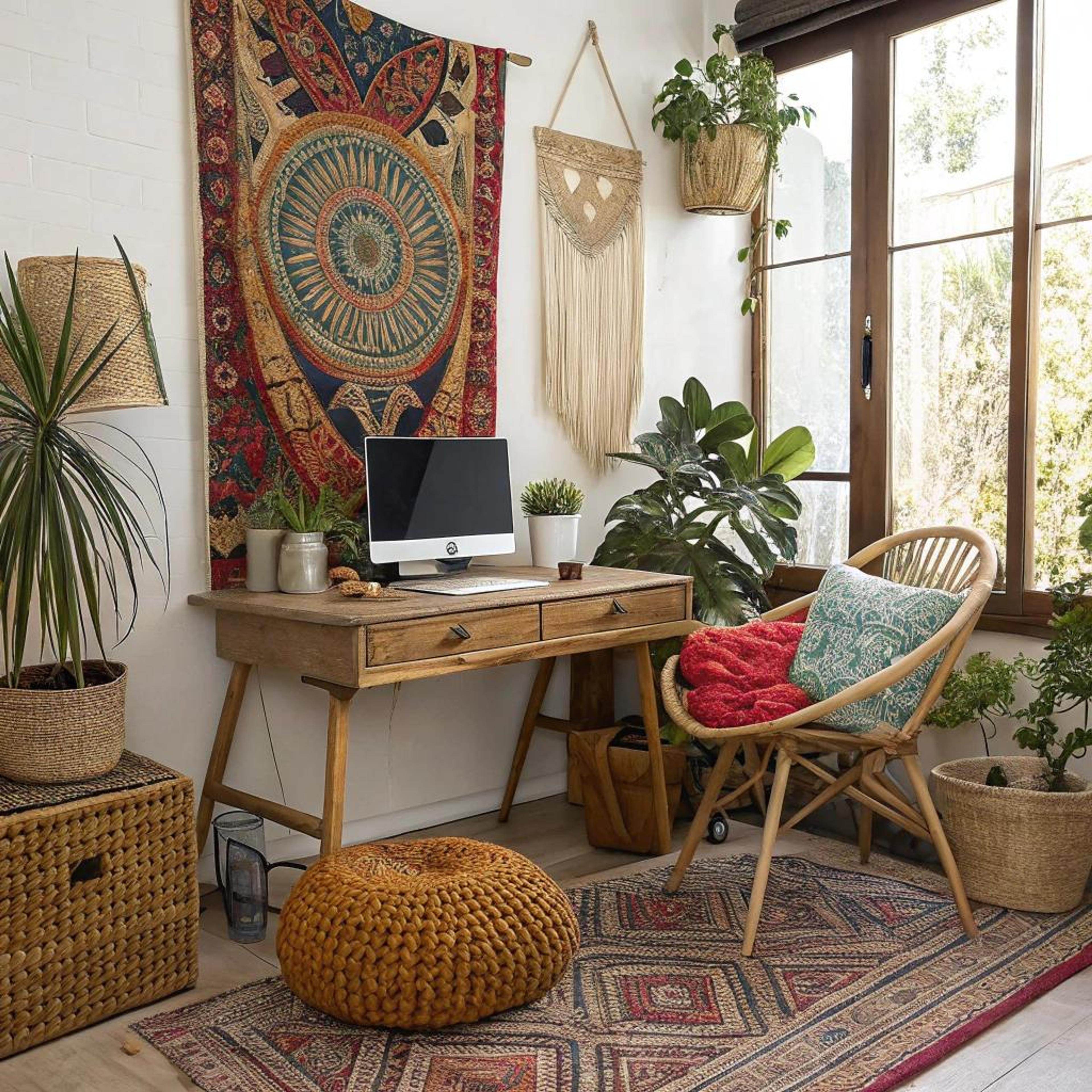 Macramé en mandenmix gecombineerd