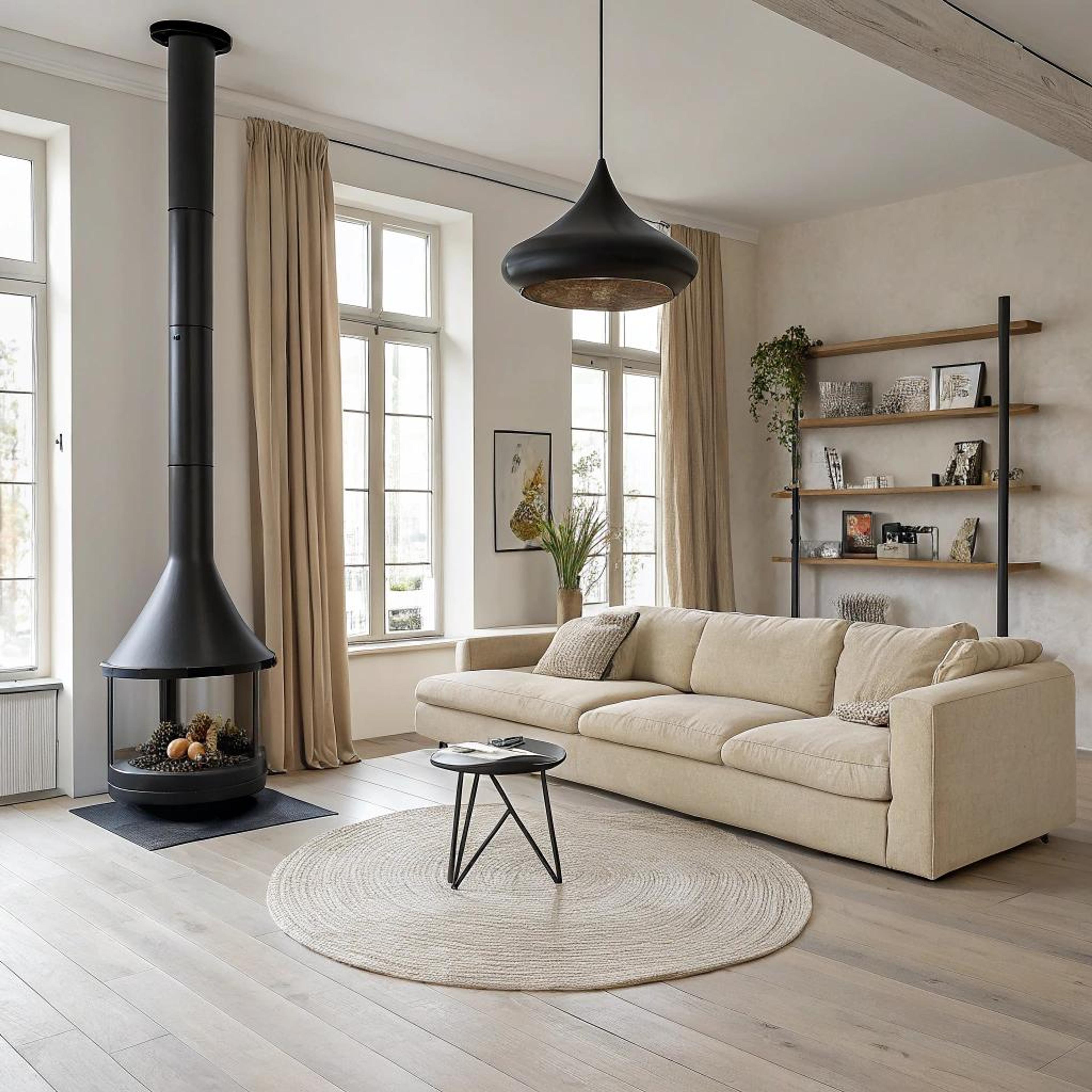 Zwevende haard als eyecatcher
