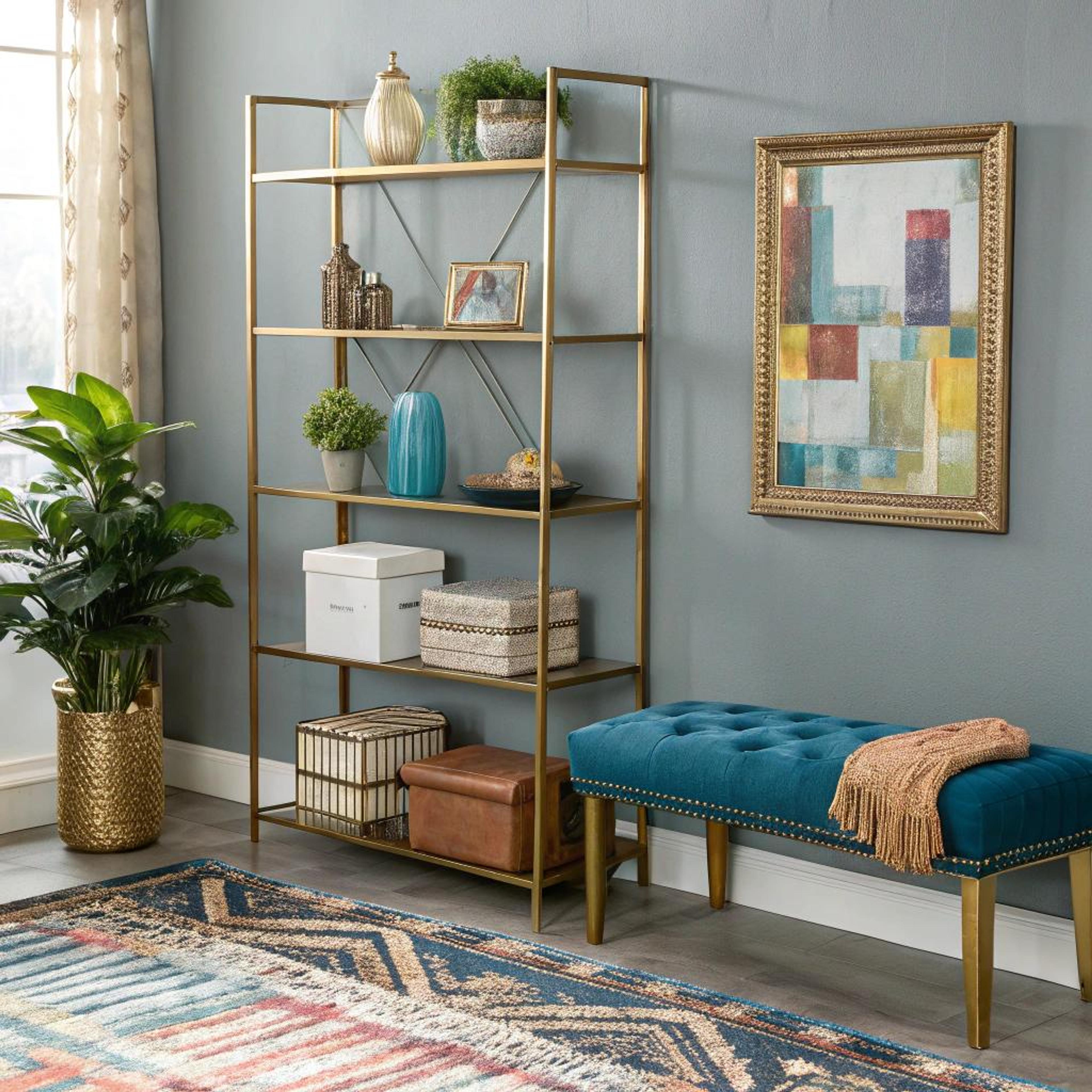 Gouden etagère als eyecatcher