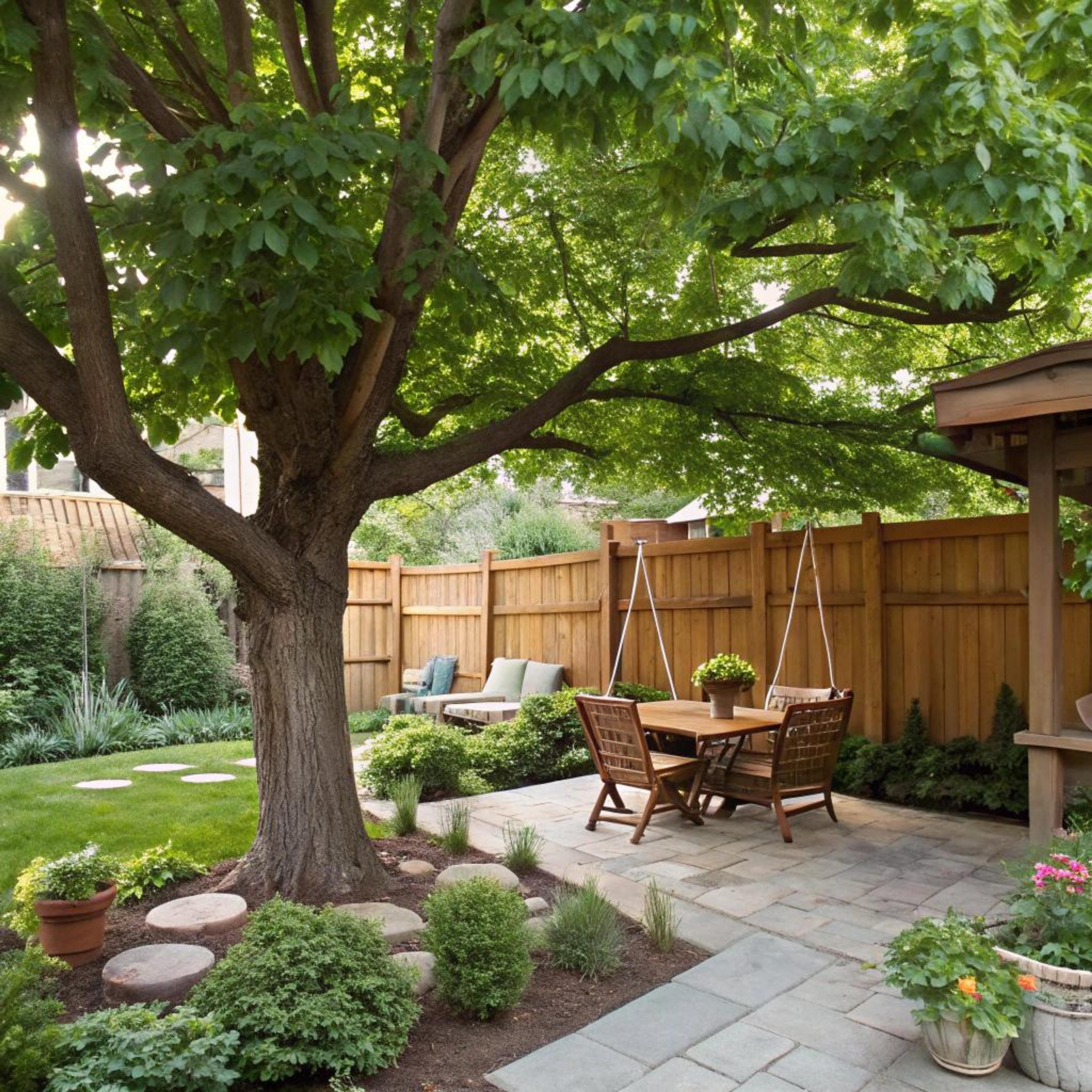 Schaduwplek onder grote boom