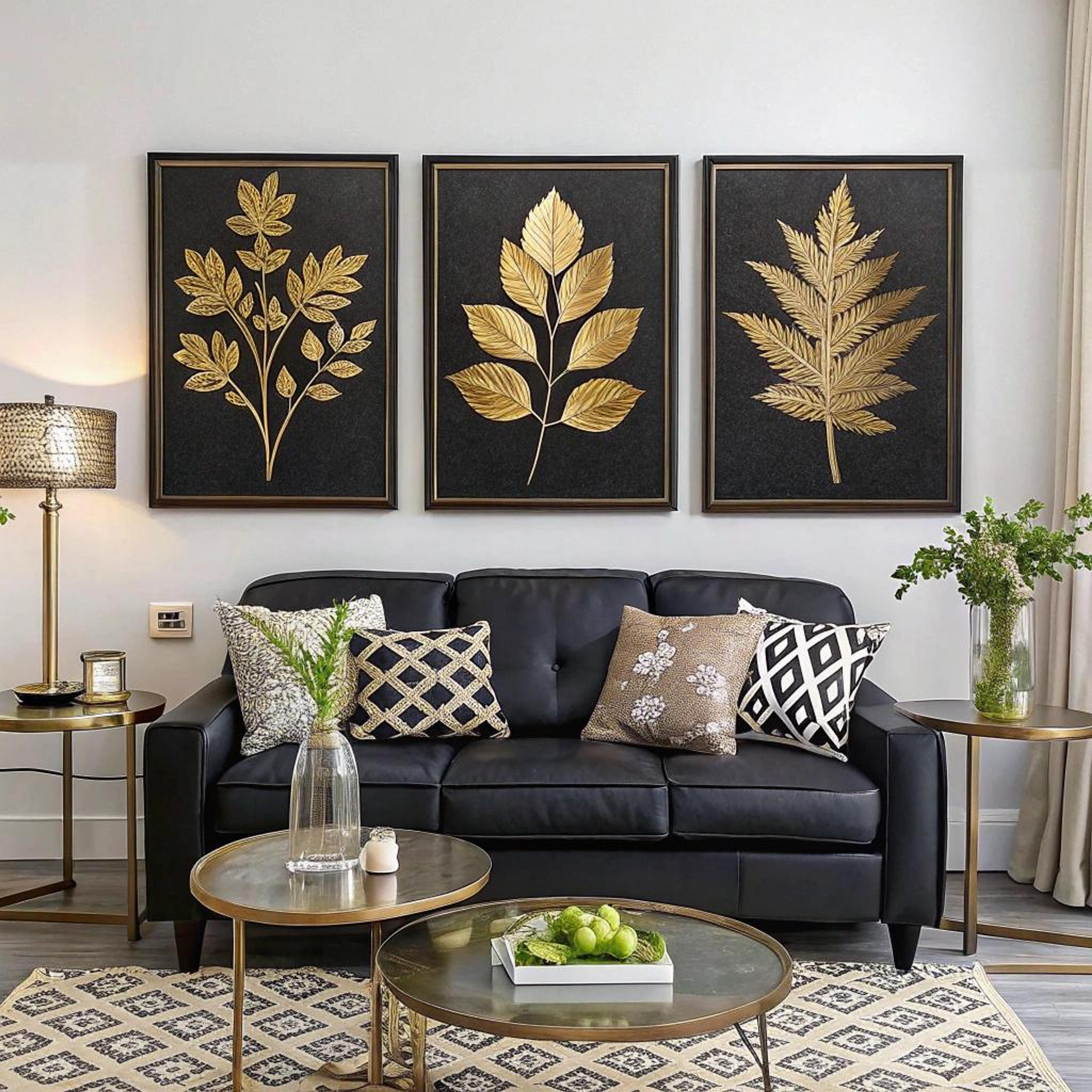 Zwarte en gouden bladeren