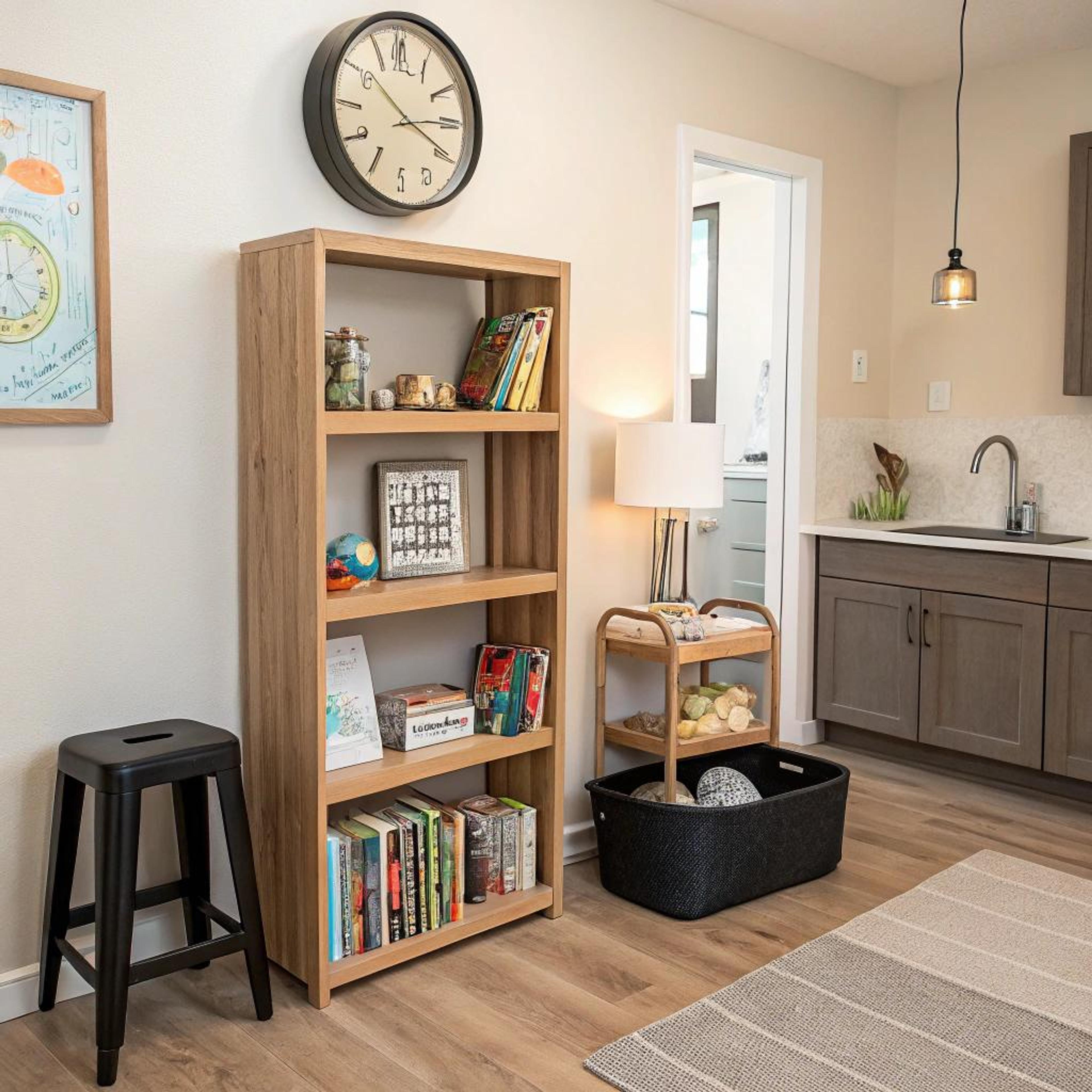 Kleurrijke boeken bij lambrisering