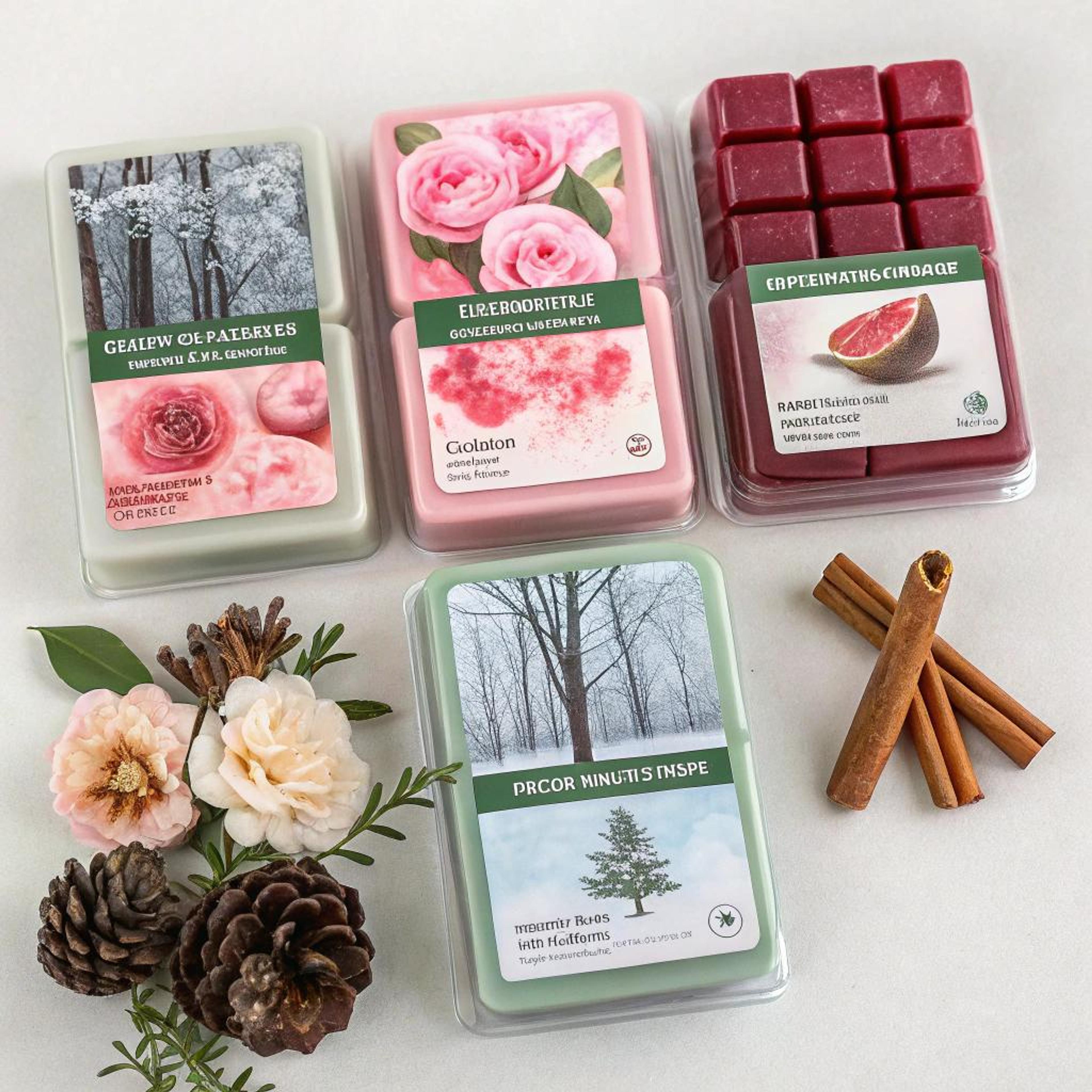 Winterse waxmelts en bloemen