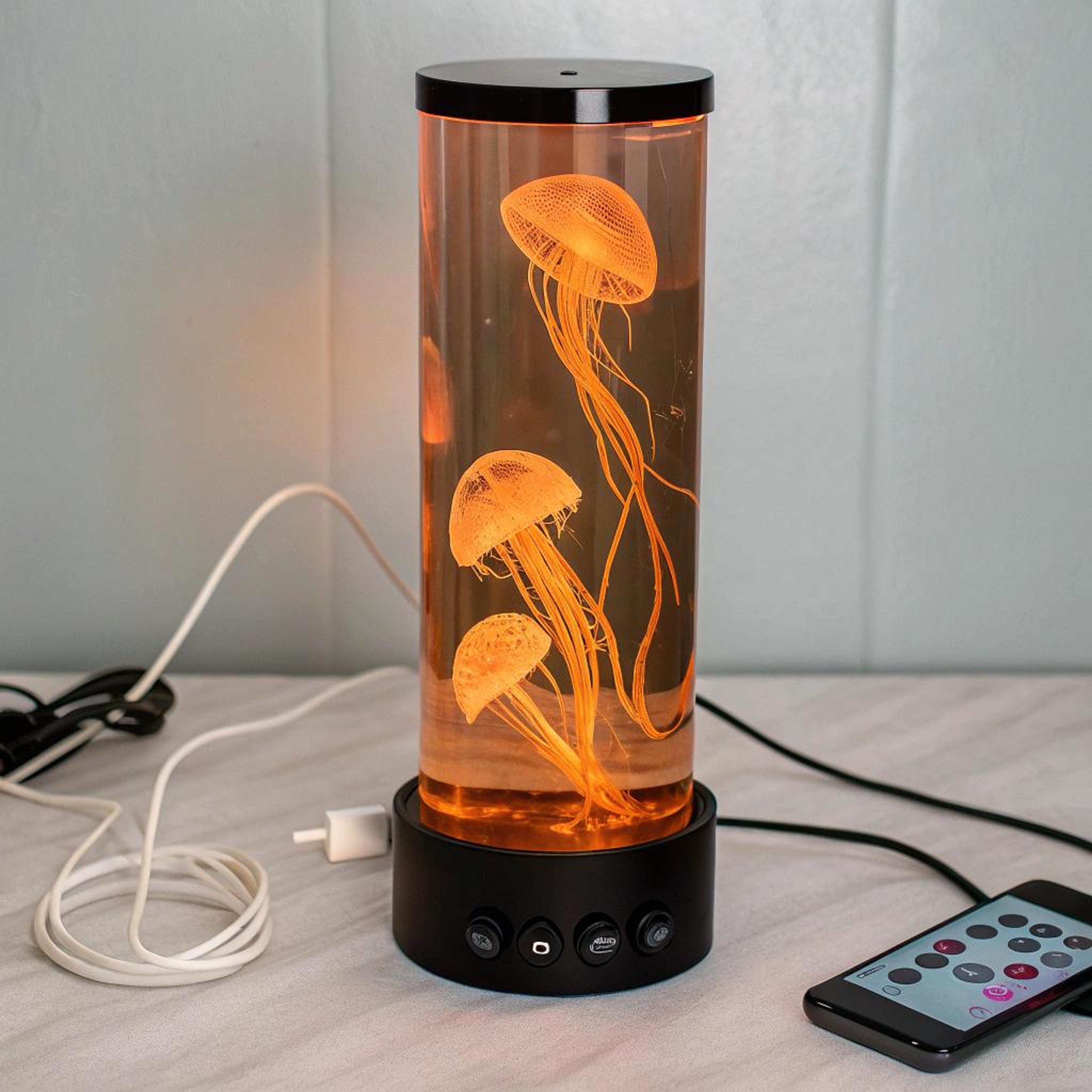 Cilinderlamp met oranje gloed