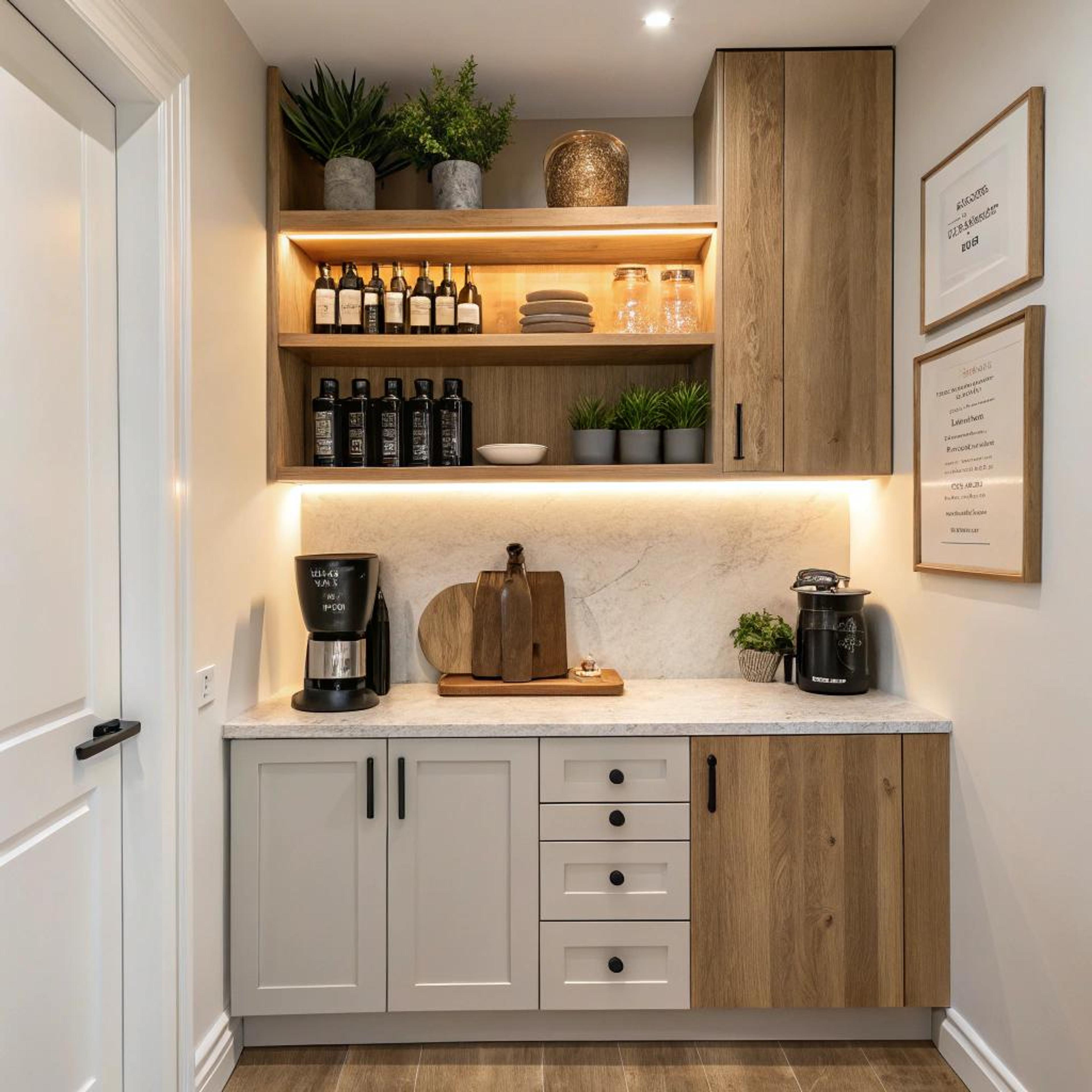 Houten kasten met witte blad