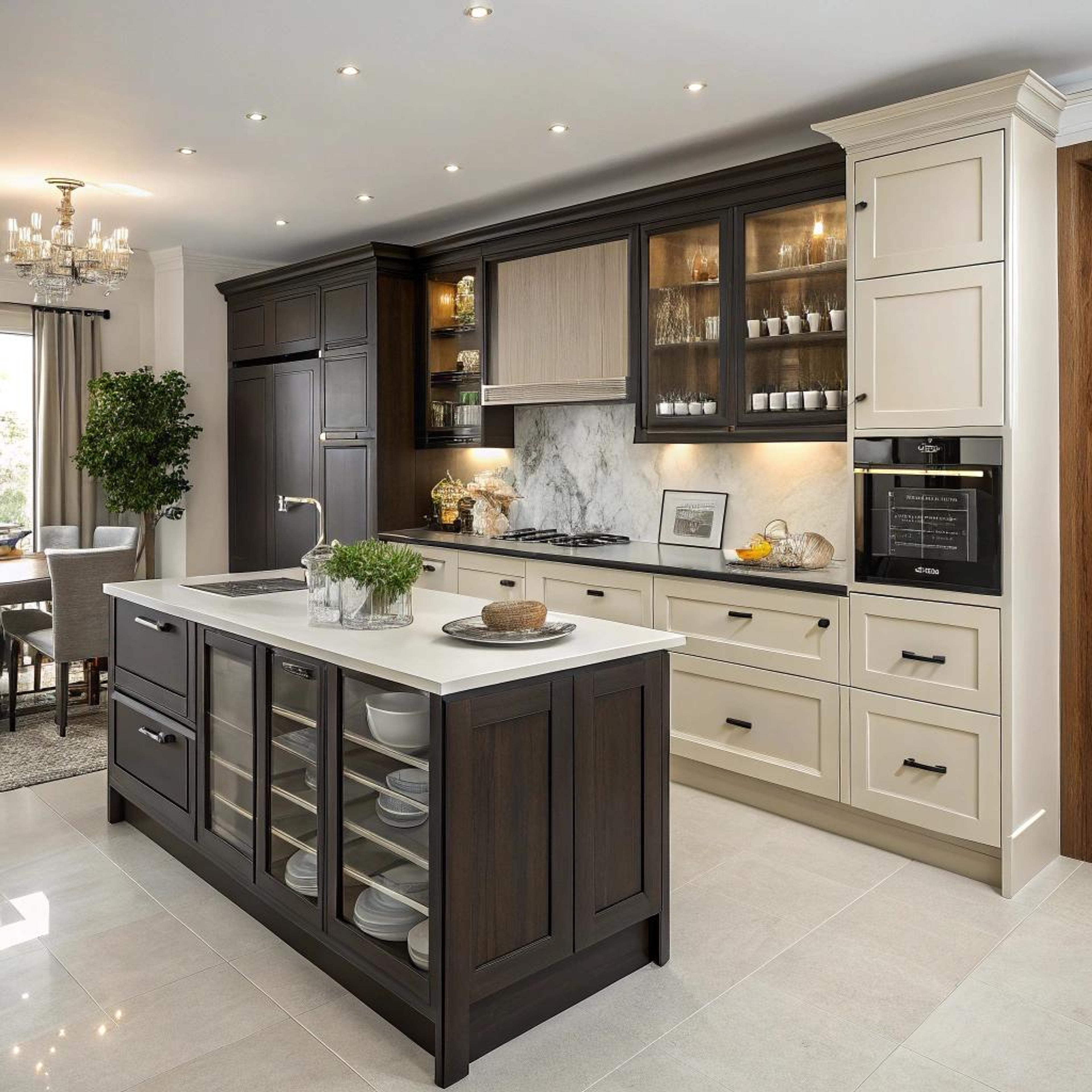 Donker hout en licht beige