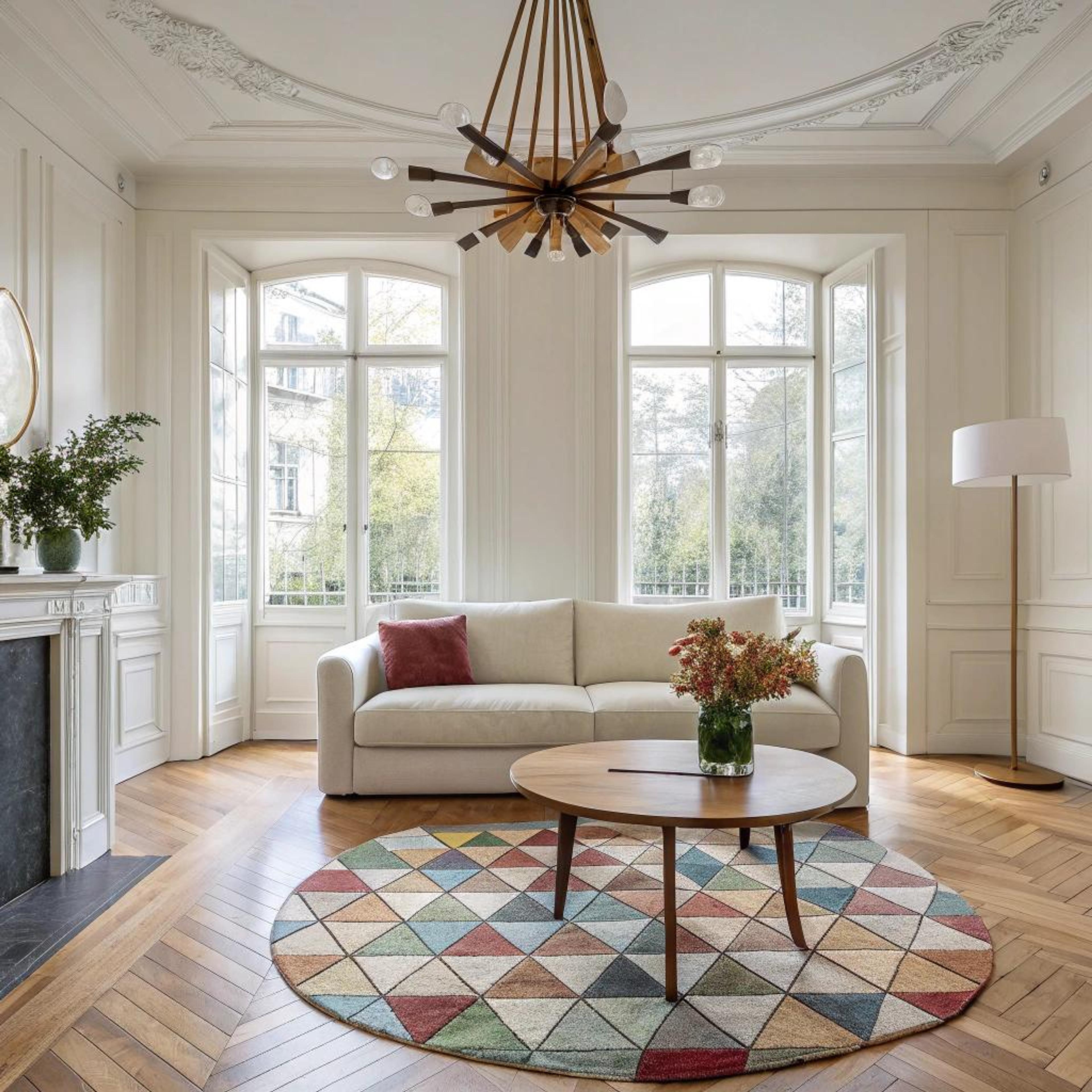 Kleurrijke vloerkleed layering combineren