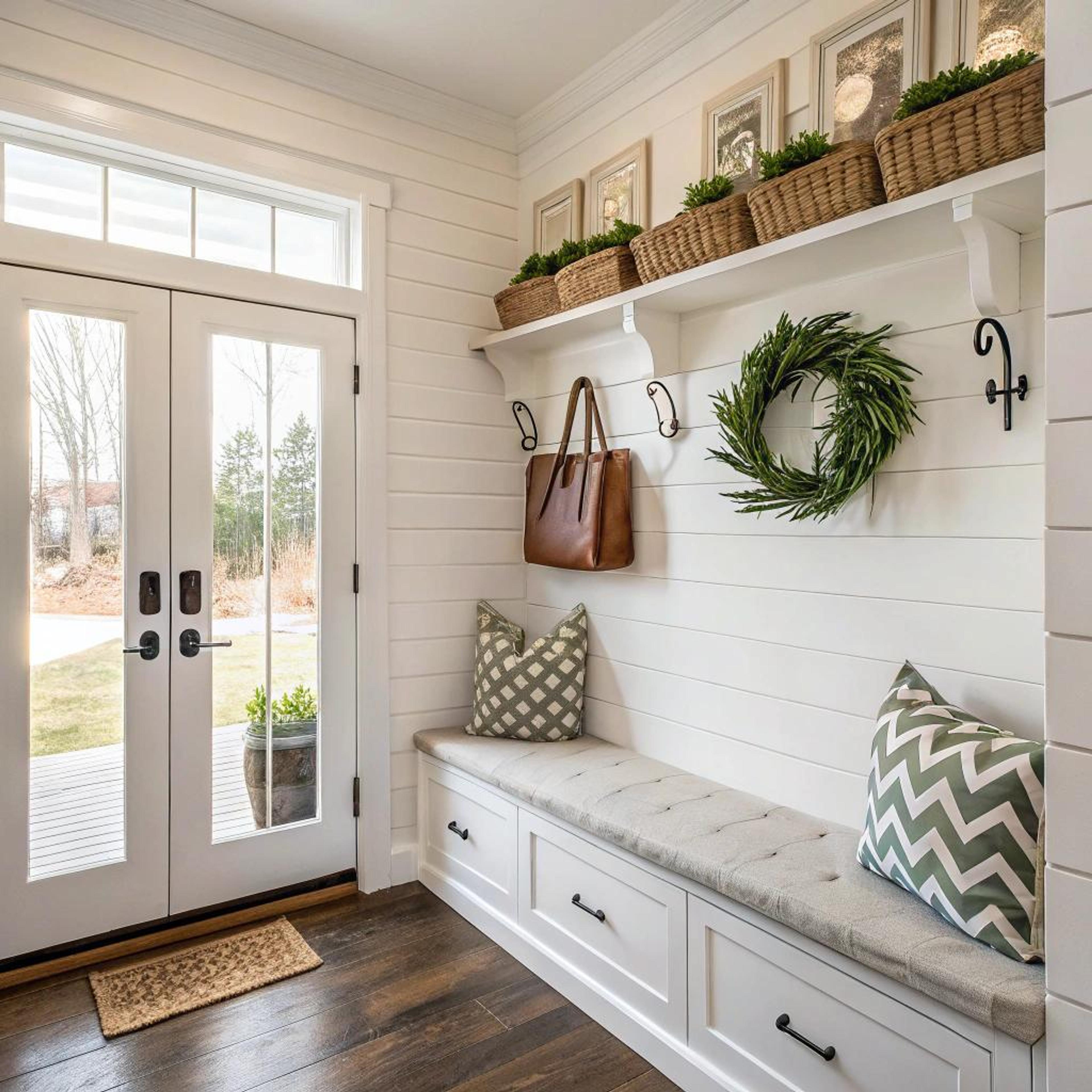 Donker hout tegen wit contrast