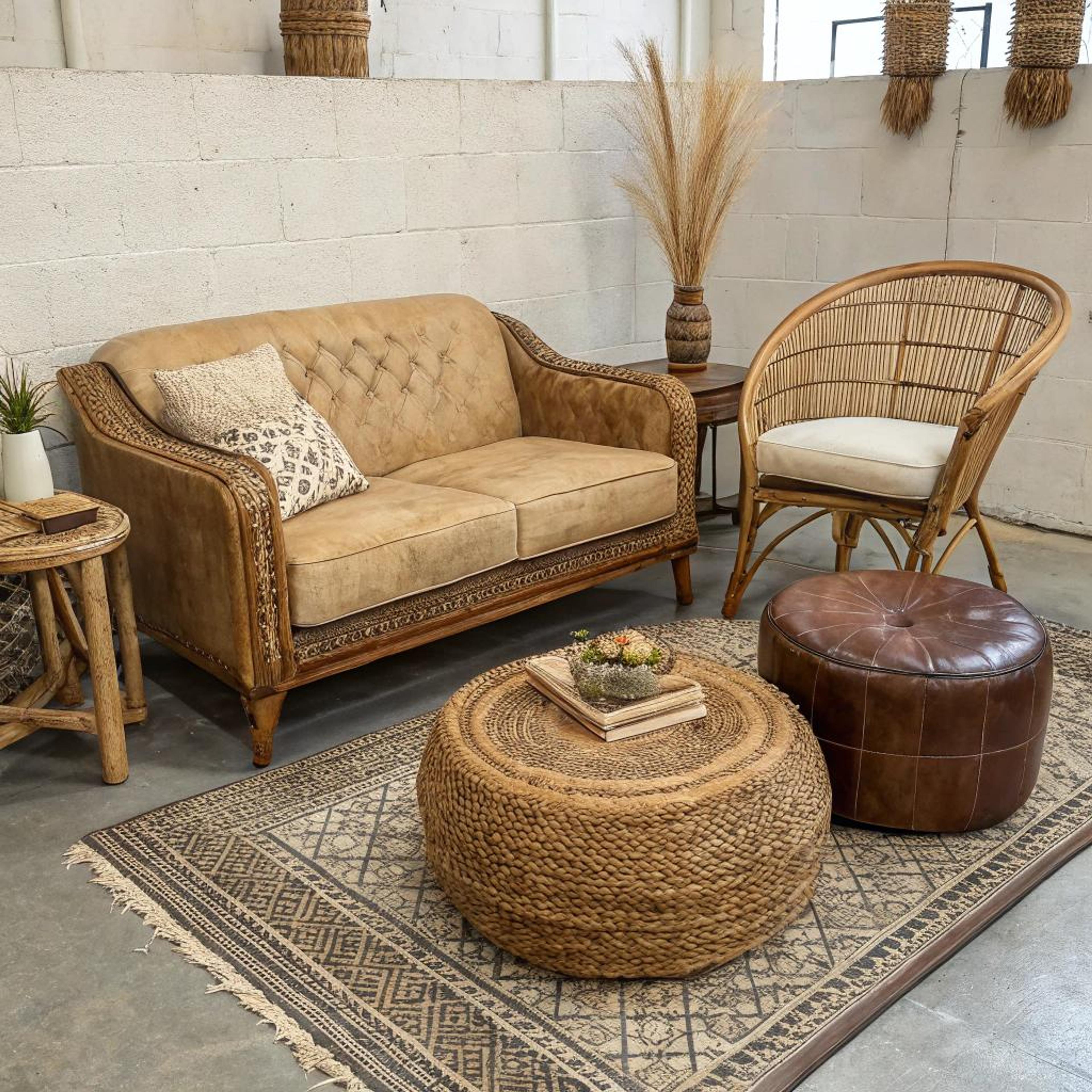 Rustieke zithoek met textuurmix