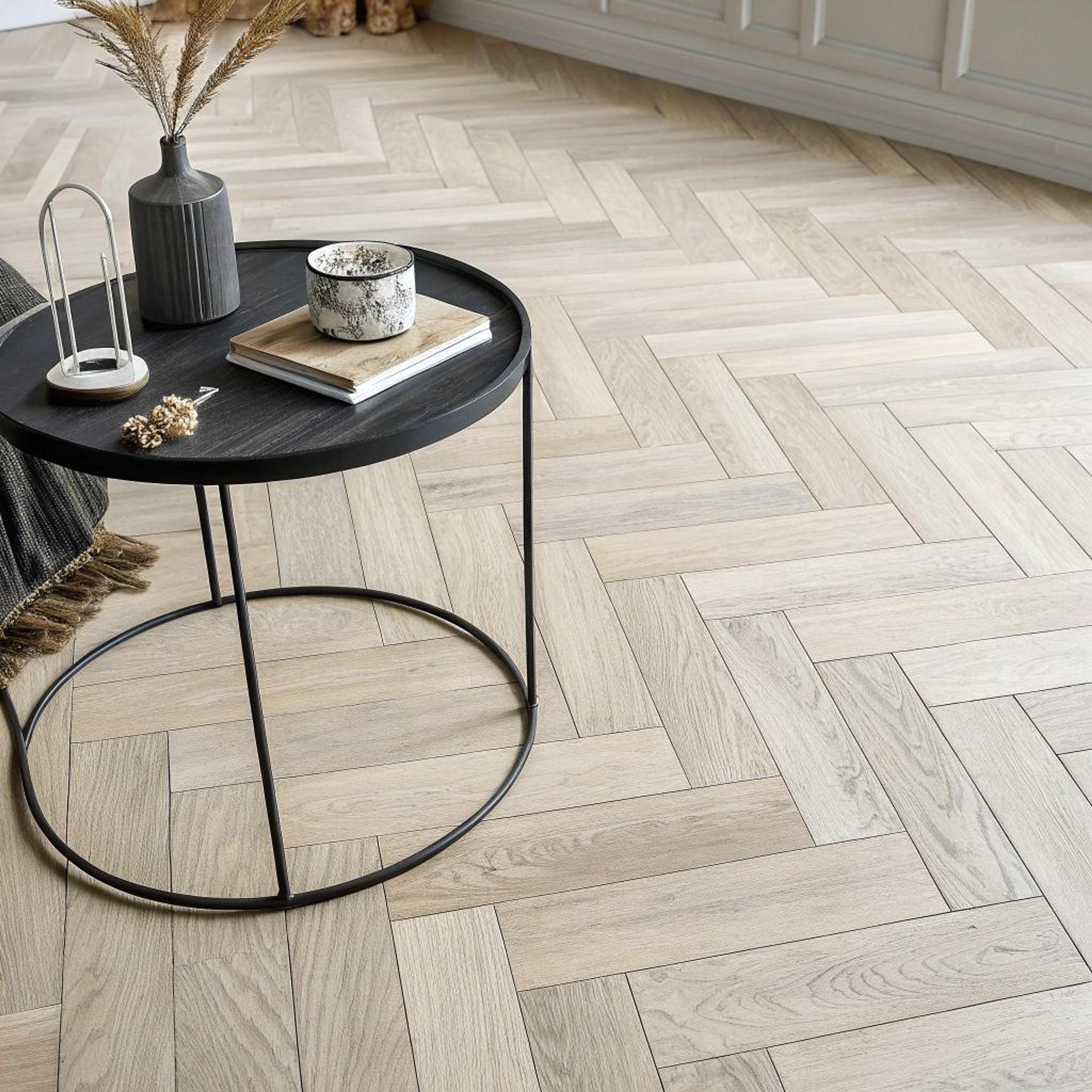 Elegant hoekje met visgraat