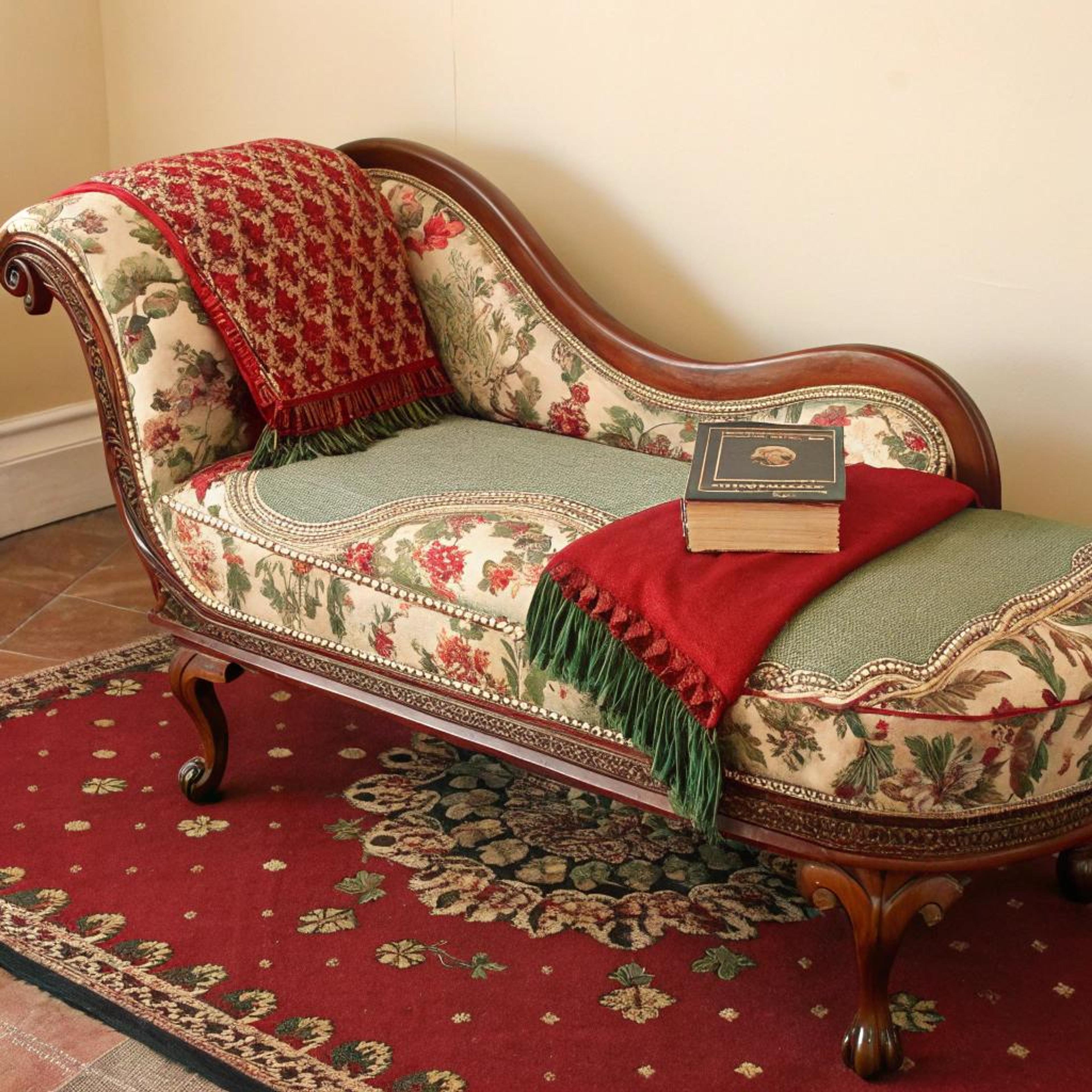 Sfeervol tapijt onder chaise longue
