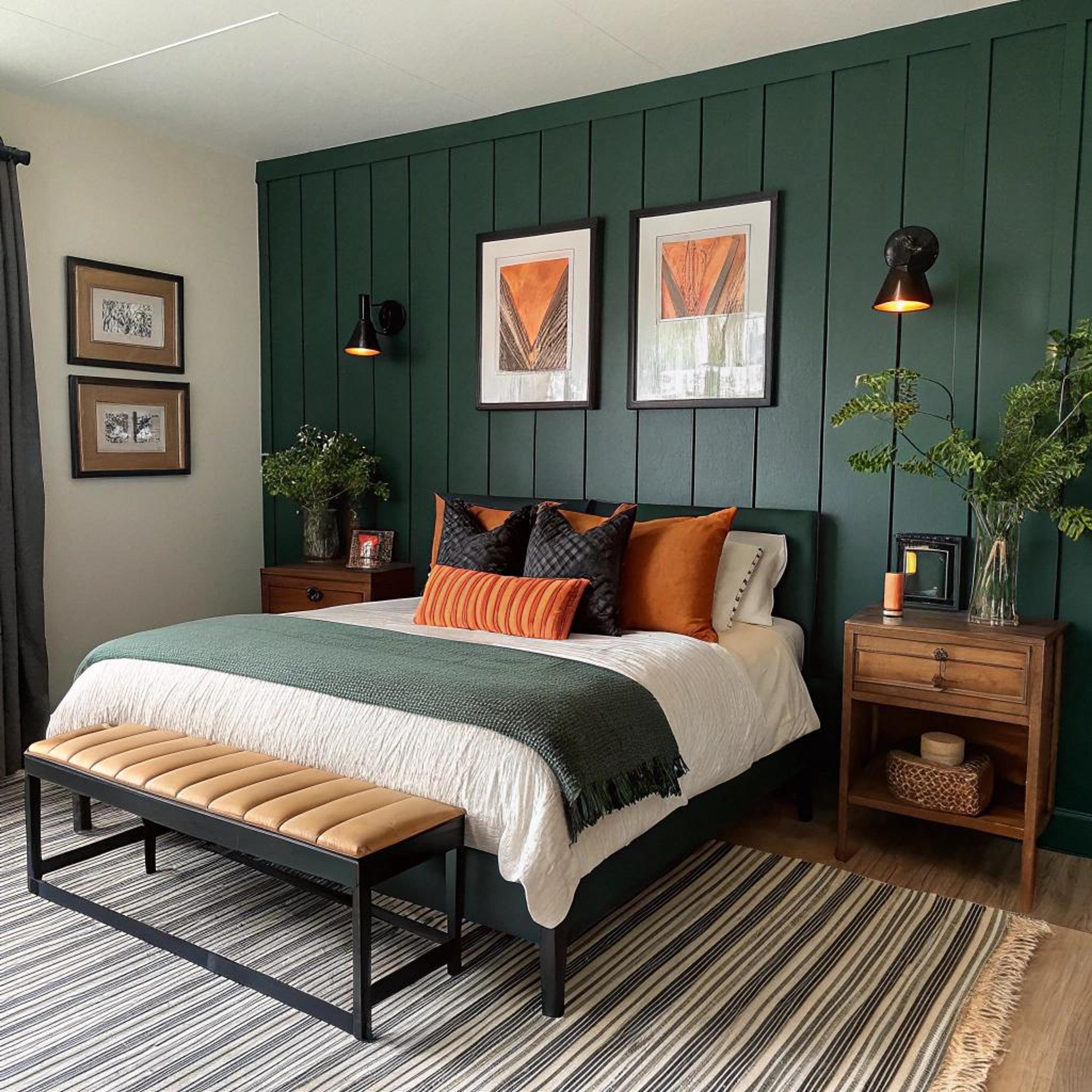 Diepgroene muur als anker