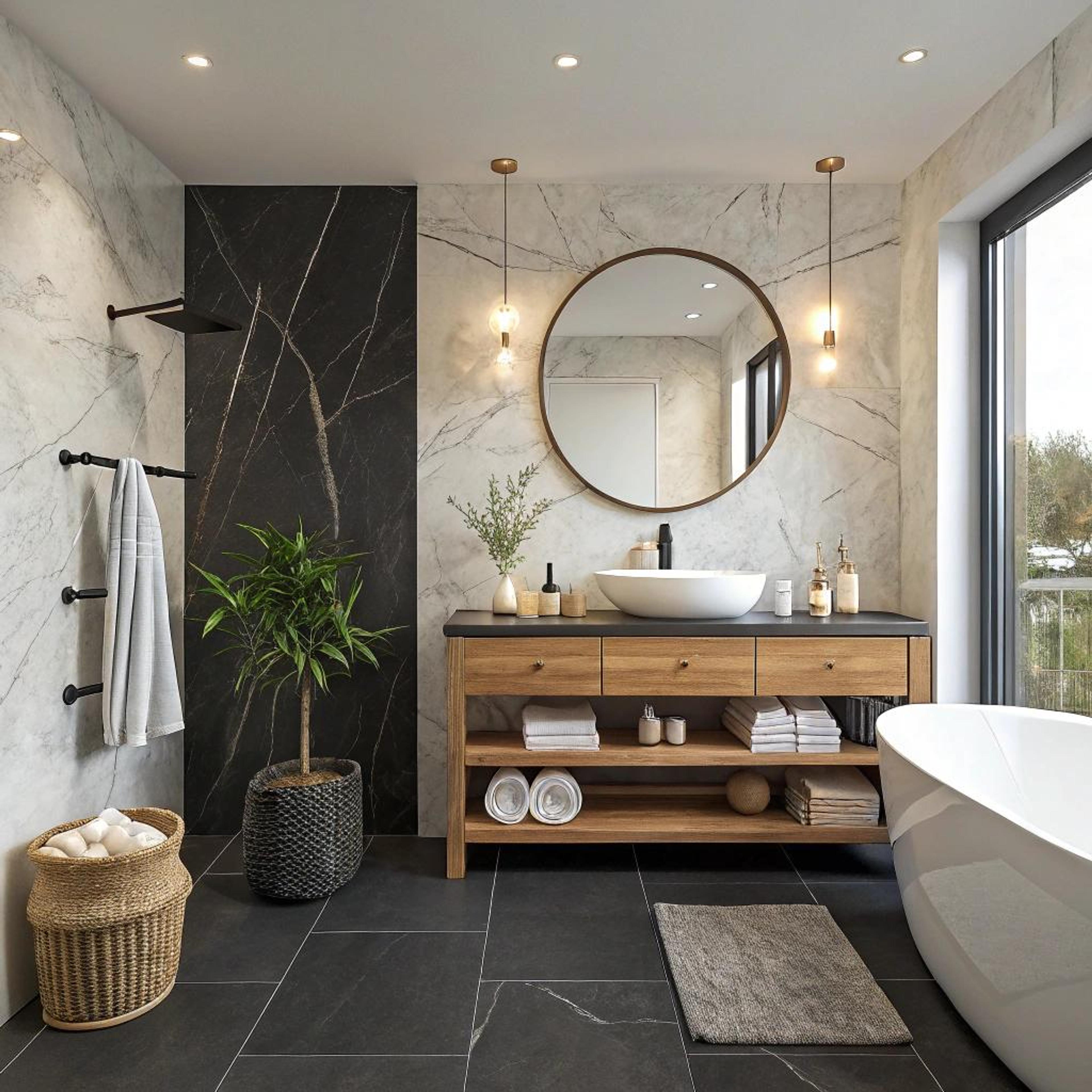 Ronde spiegel als eyecatcher