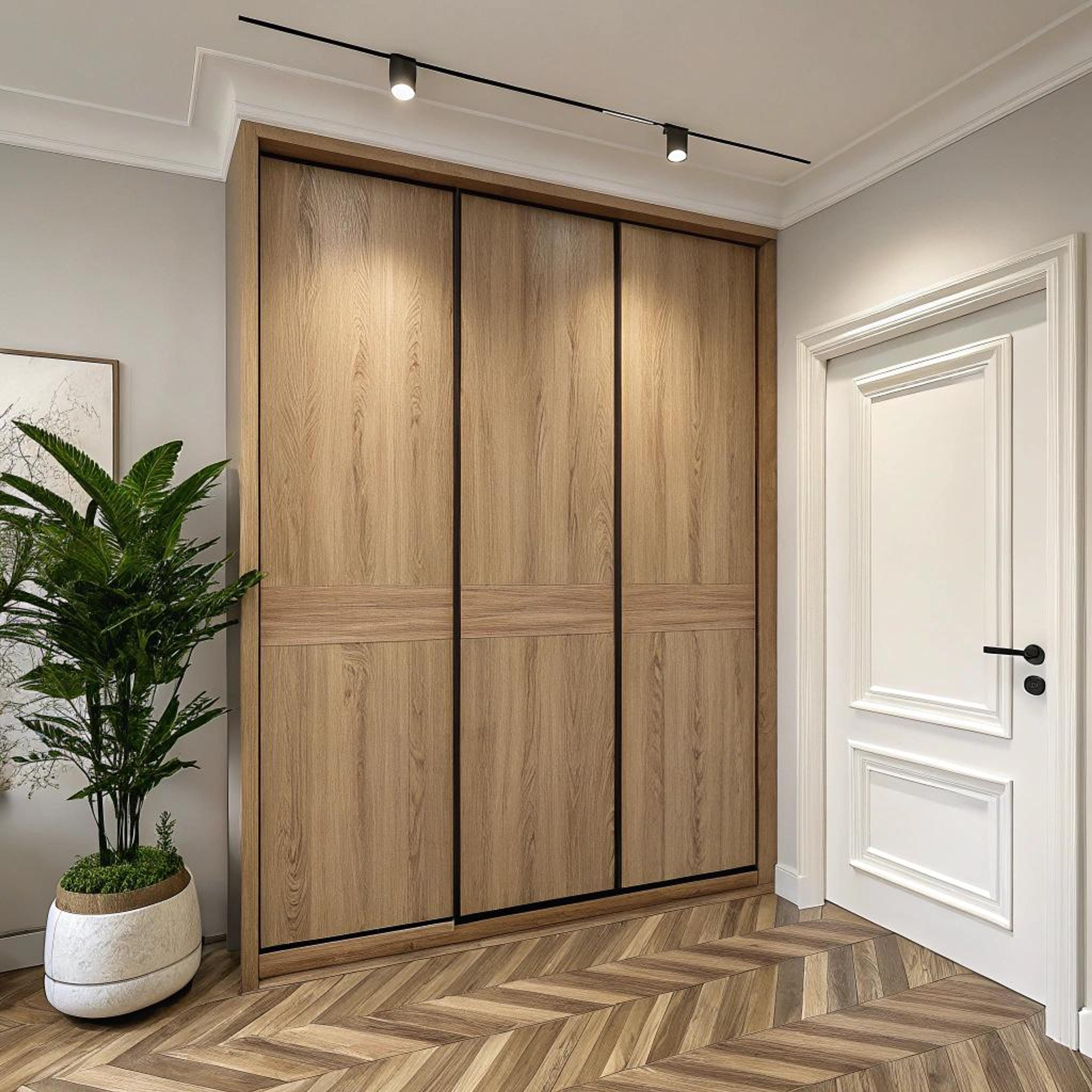 Licht hout met visgraatvloer