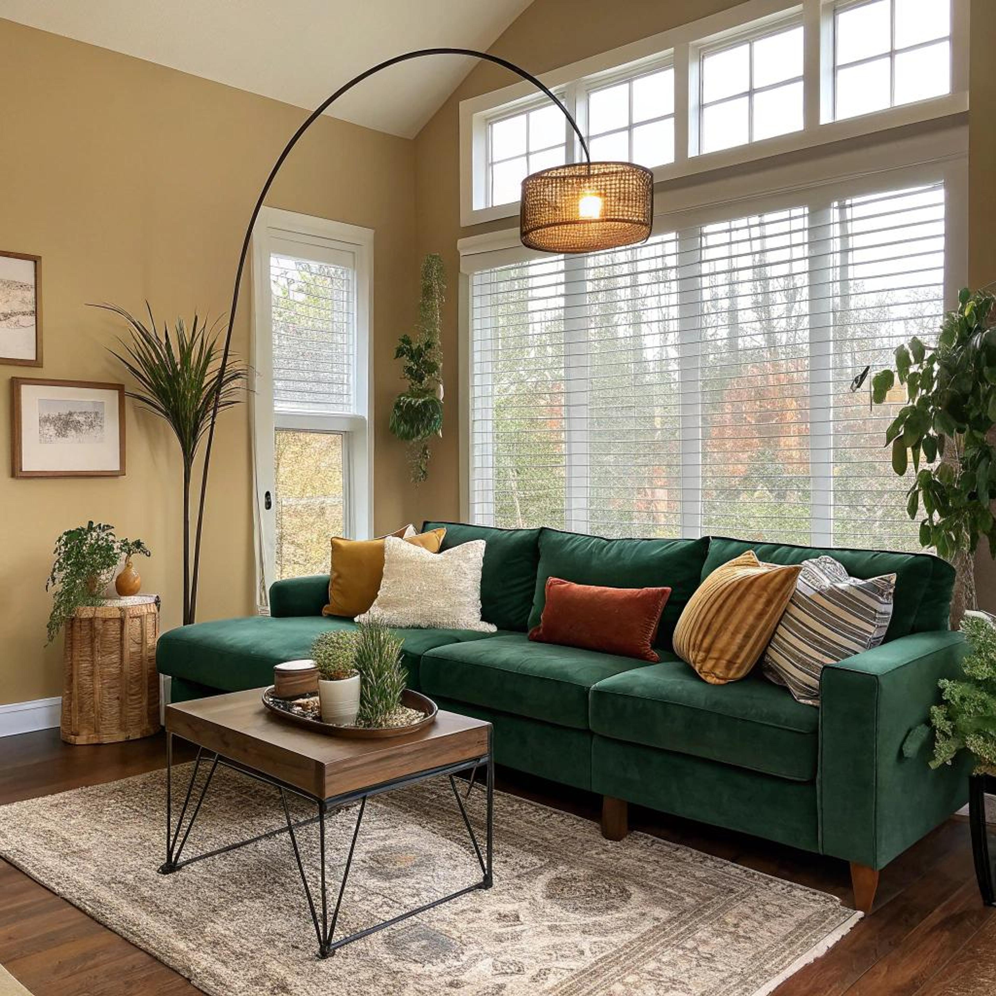 Groene bank als eyecatcher