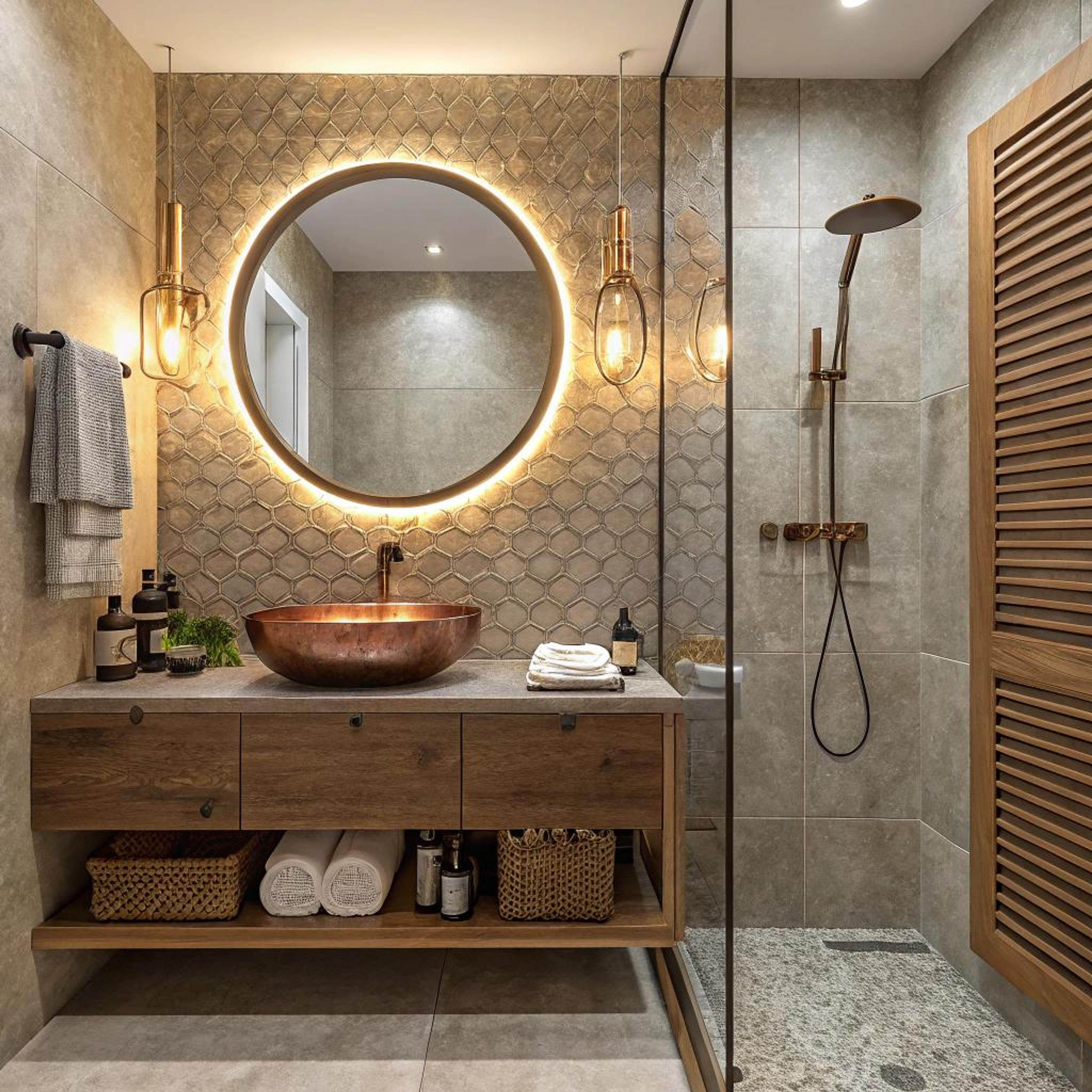 Houtaccenten bij visgraatwand