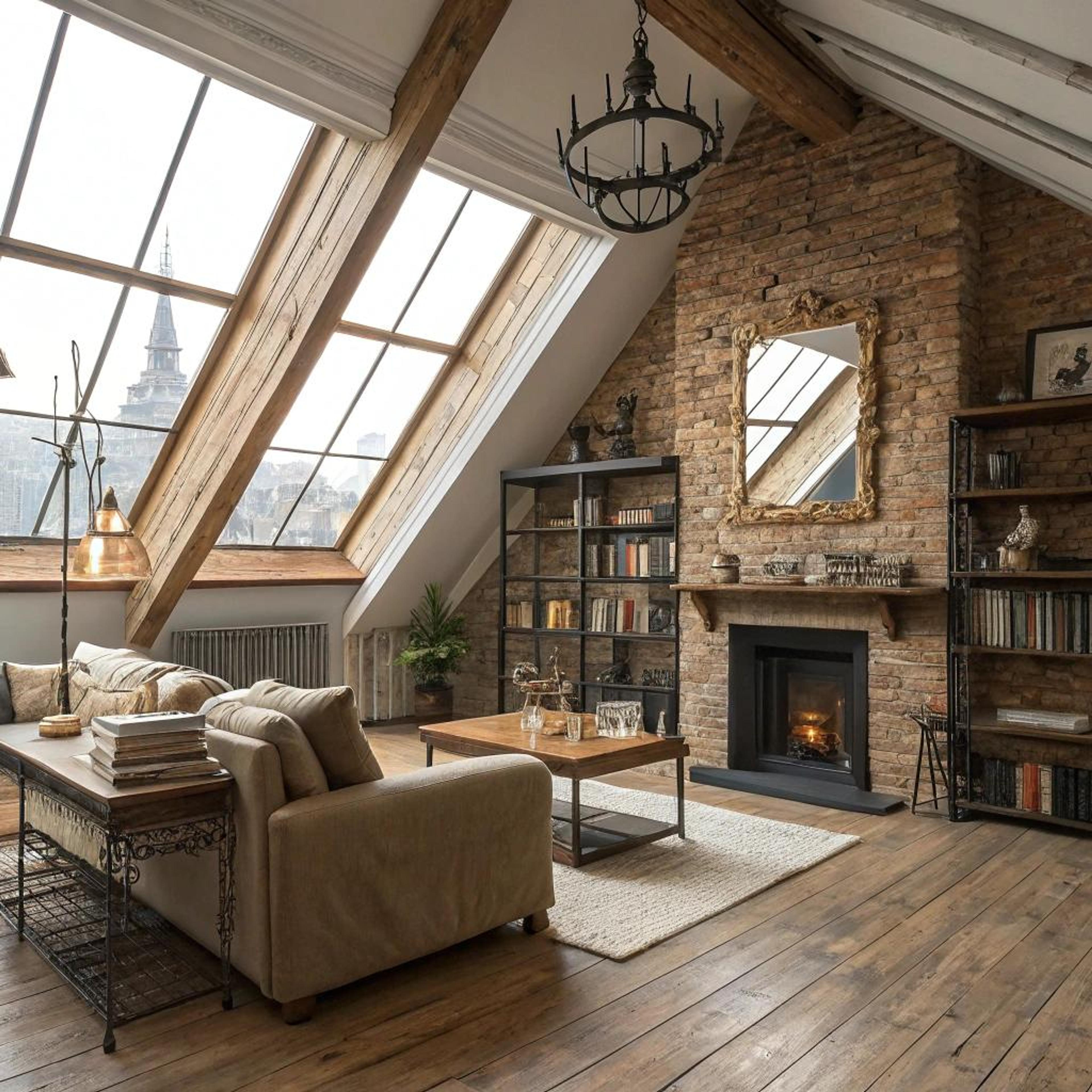 Spiegel boven zwarte haard