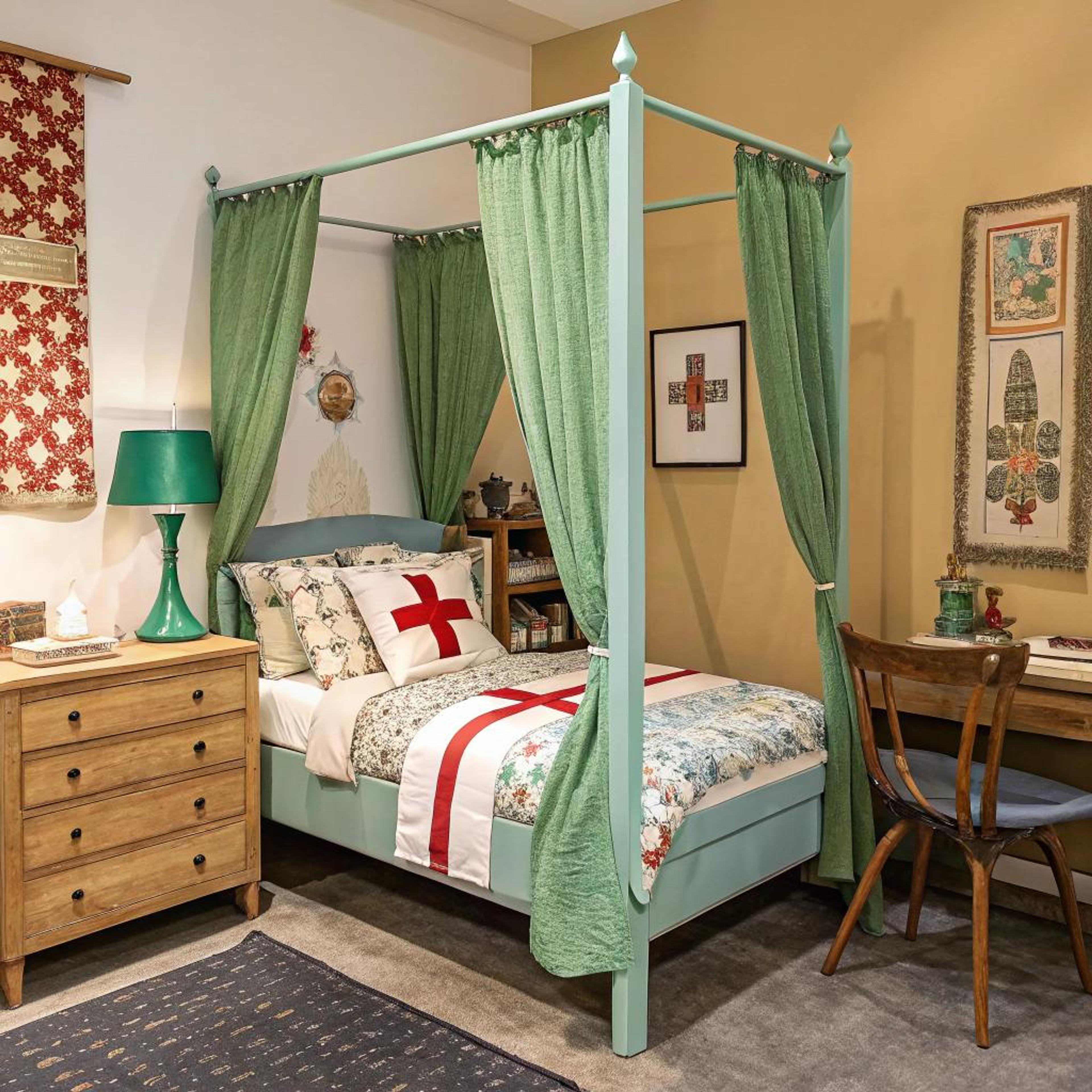Mintgroen hemelbed met flair