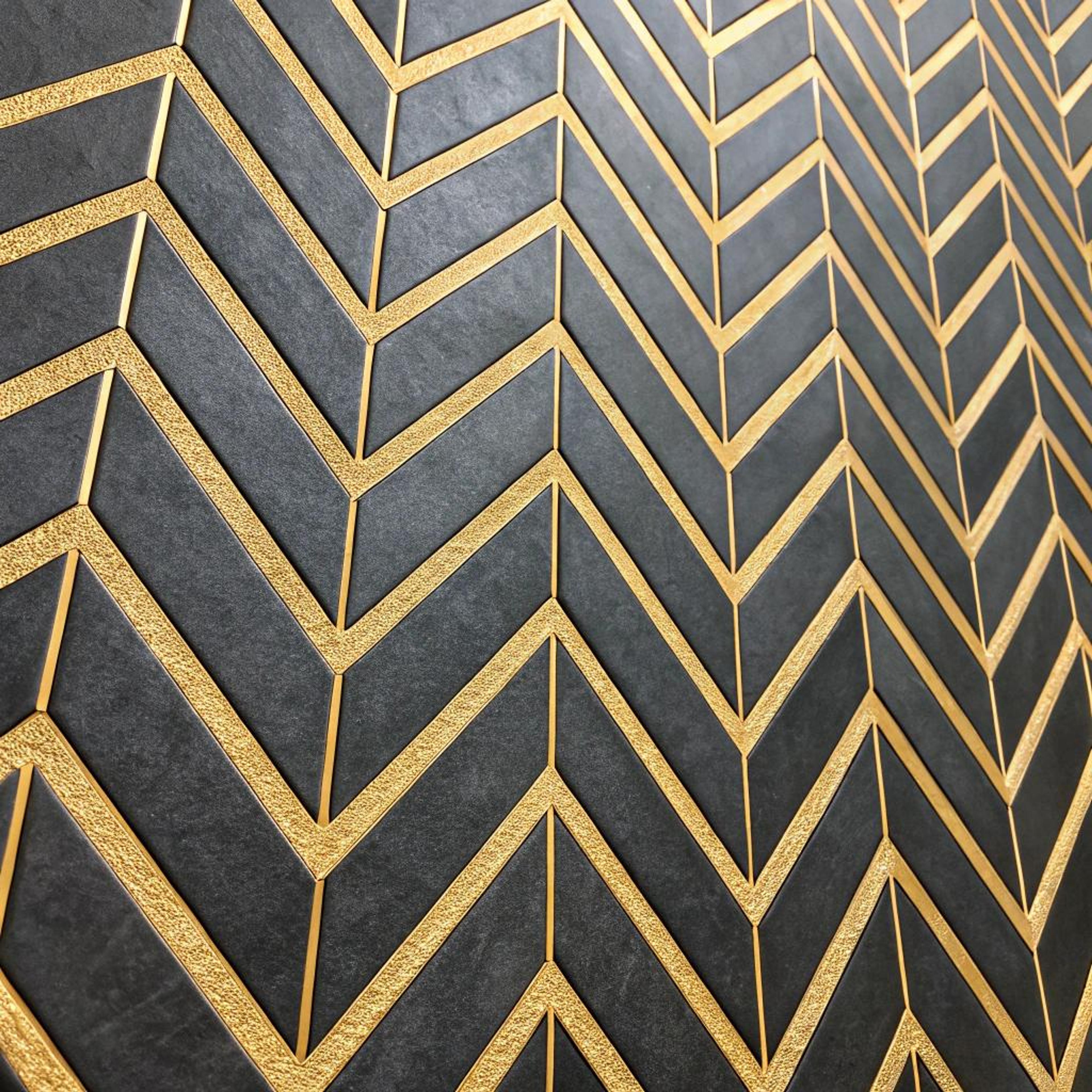 Goudaccenten op zwart visgraat