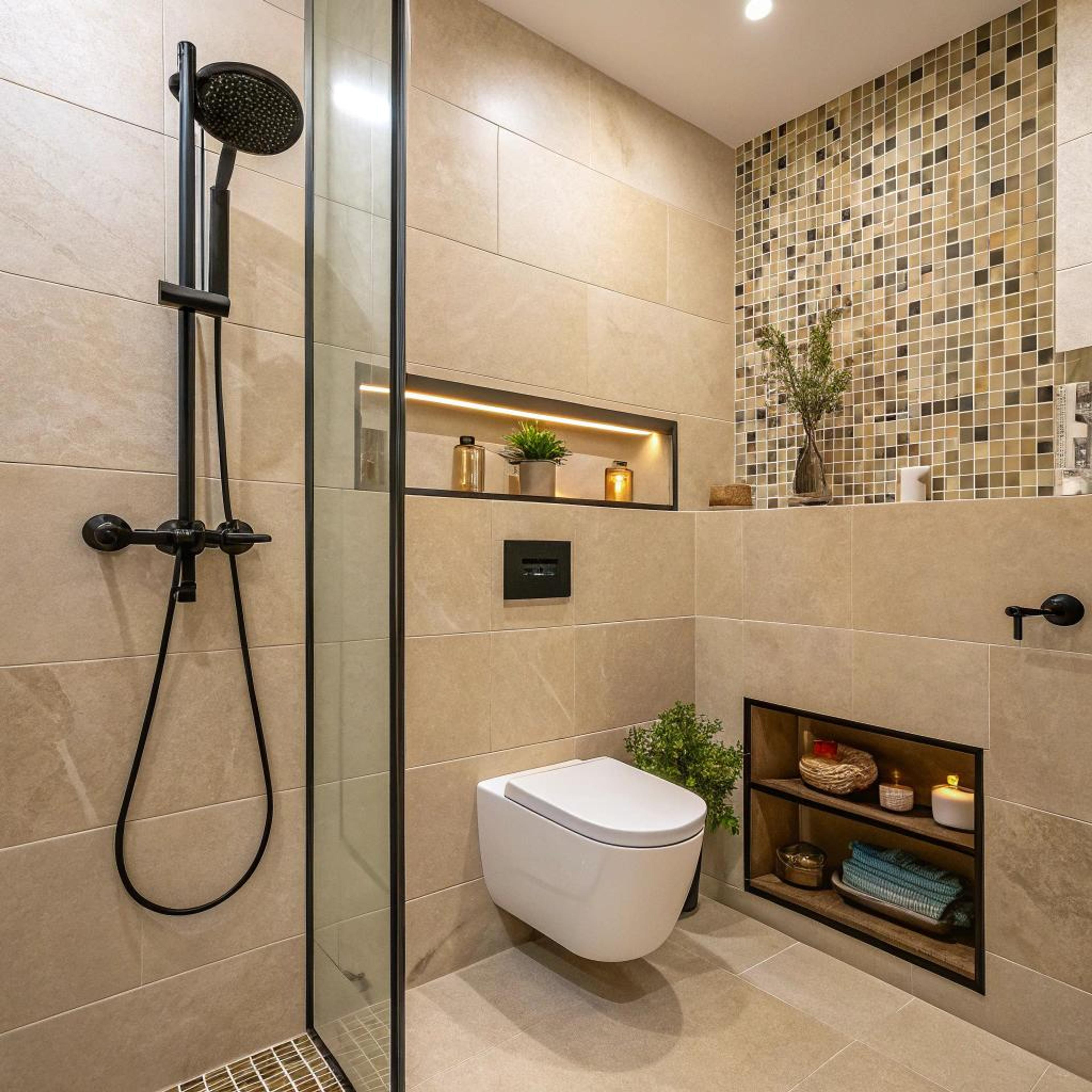 Mozaïeknis met groene accenten