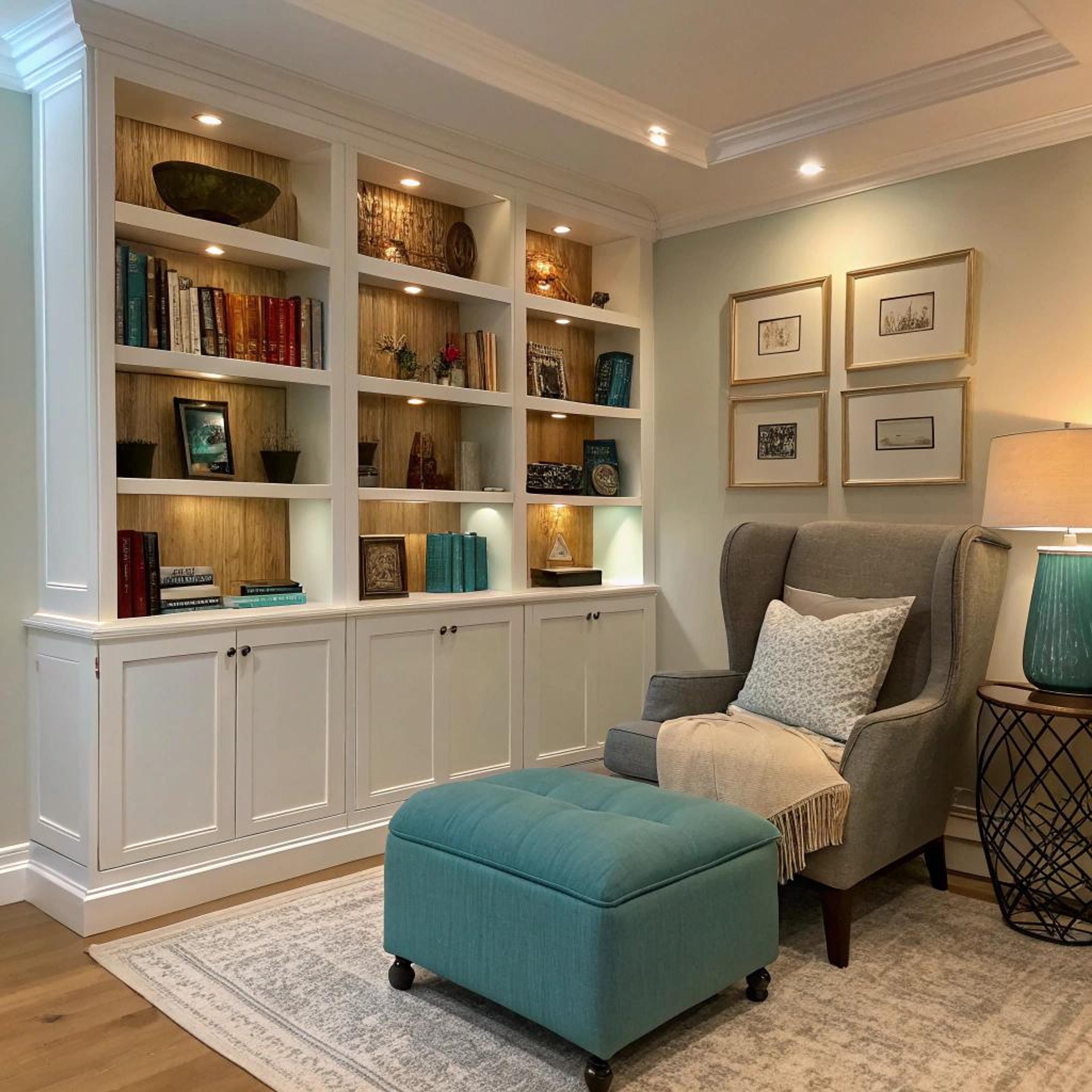 Turquoise leeshoek met sfeer