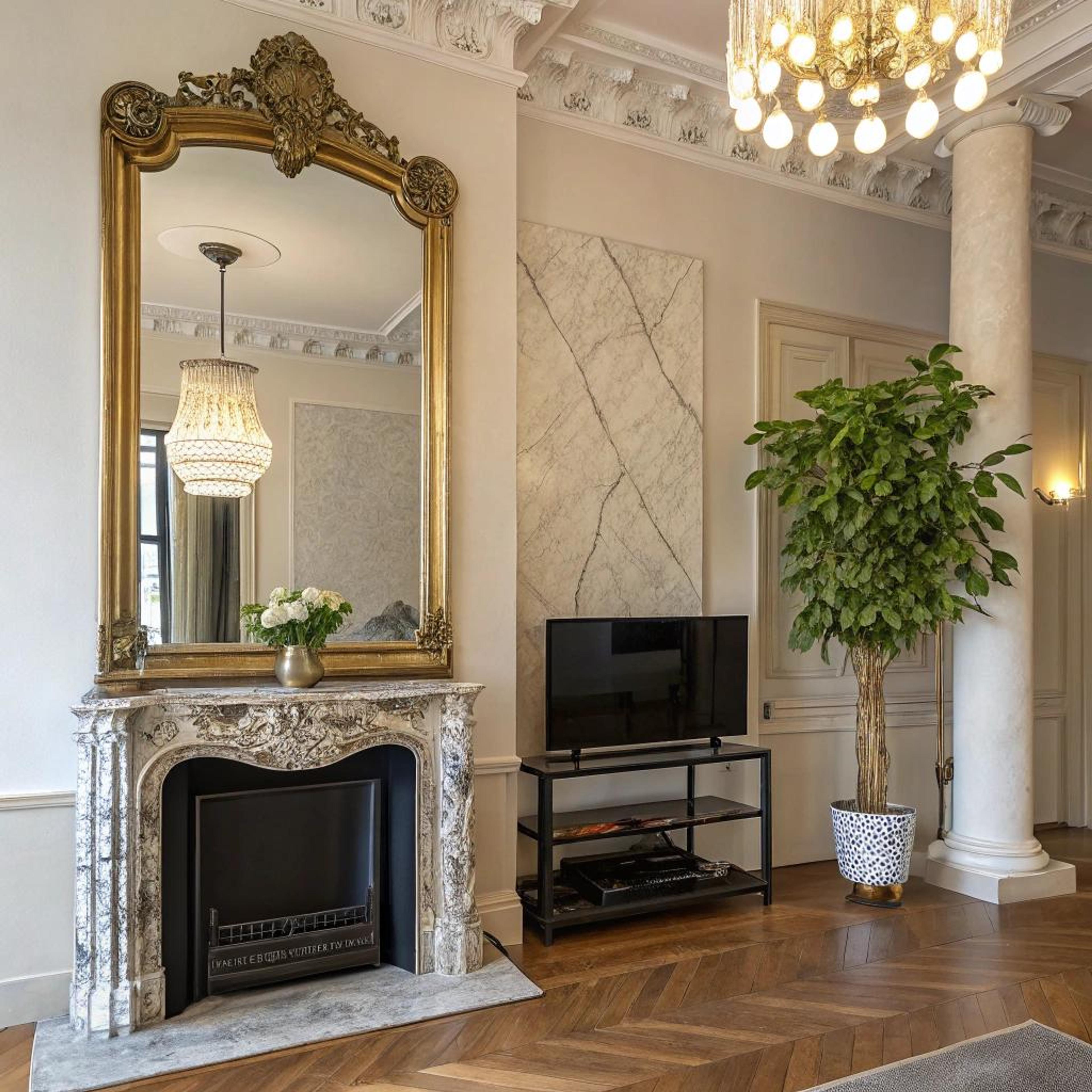 Gouden spiegel voor extra luxe