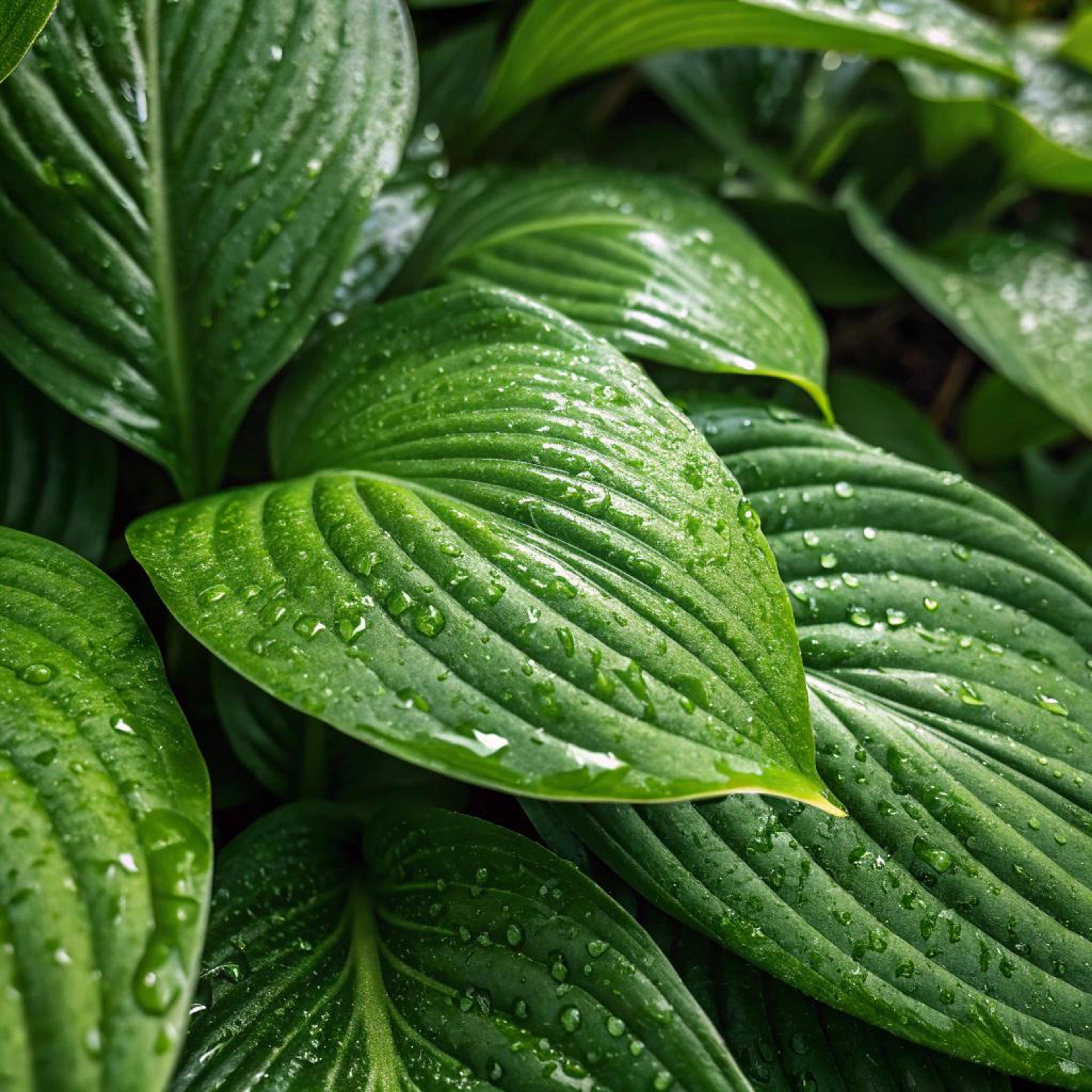 Levendige bladeren met dauw