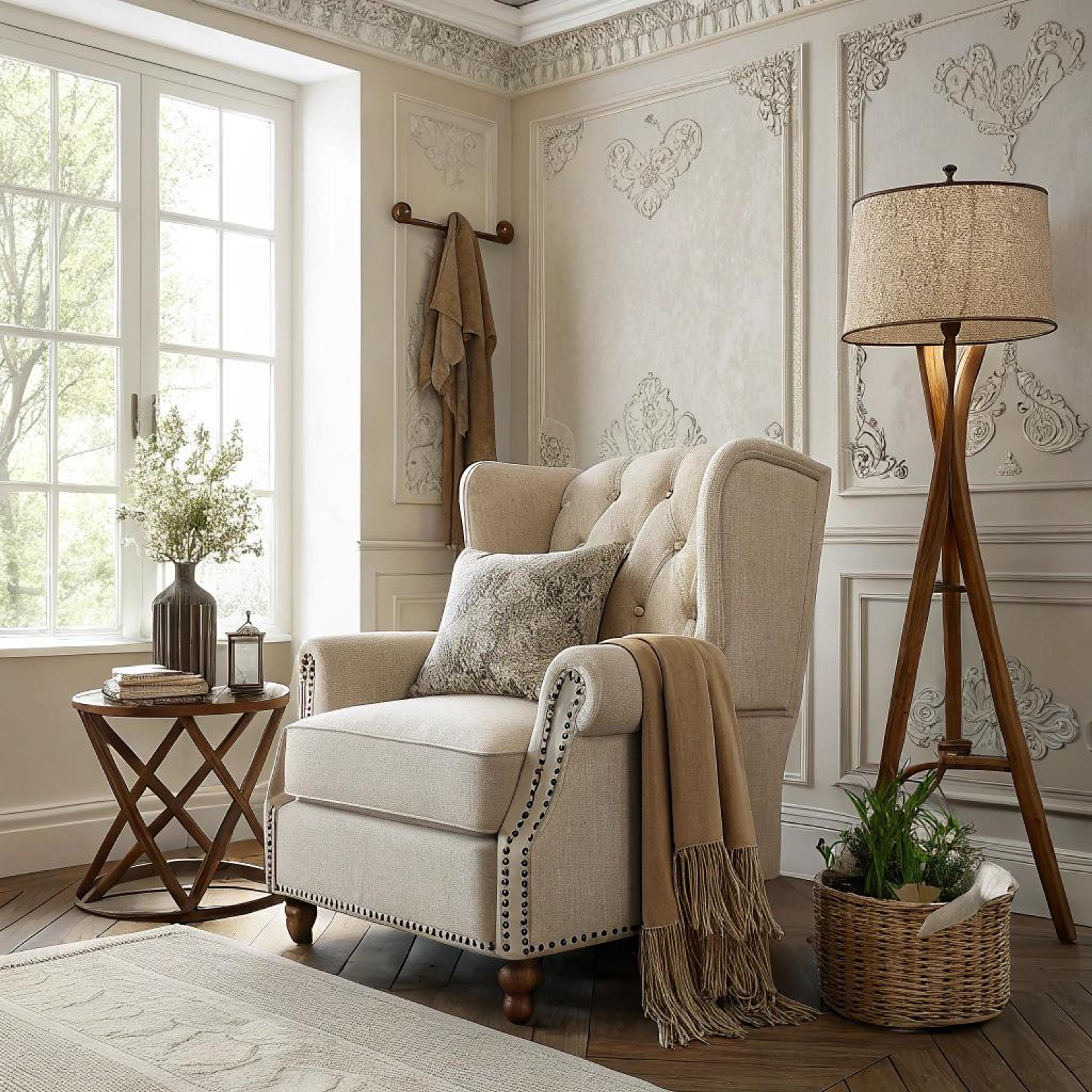 Klassiek leeshoekje met sfeer