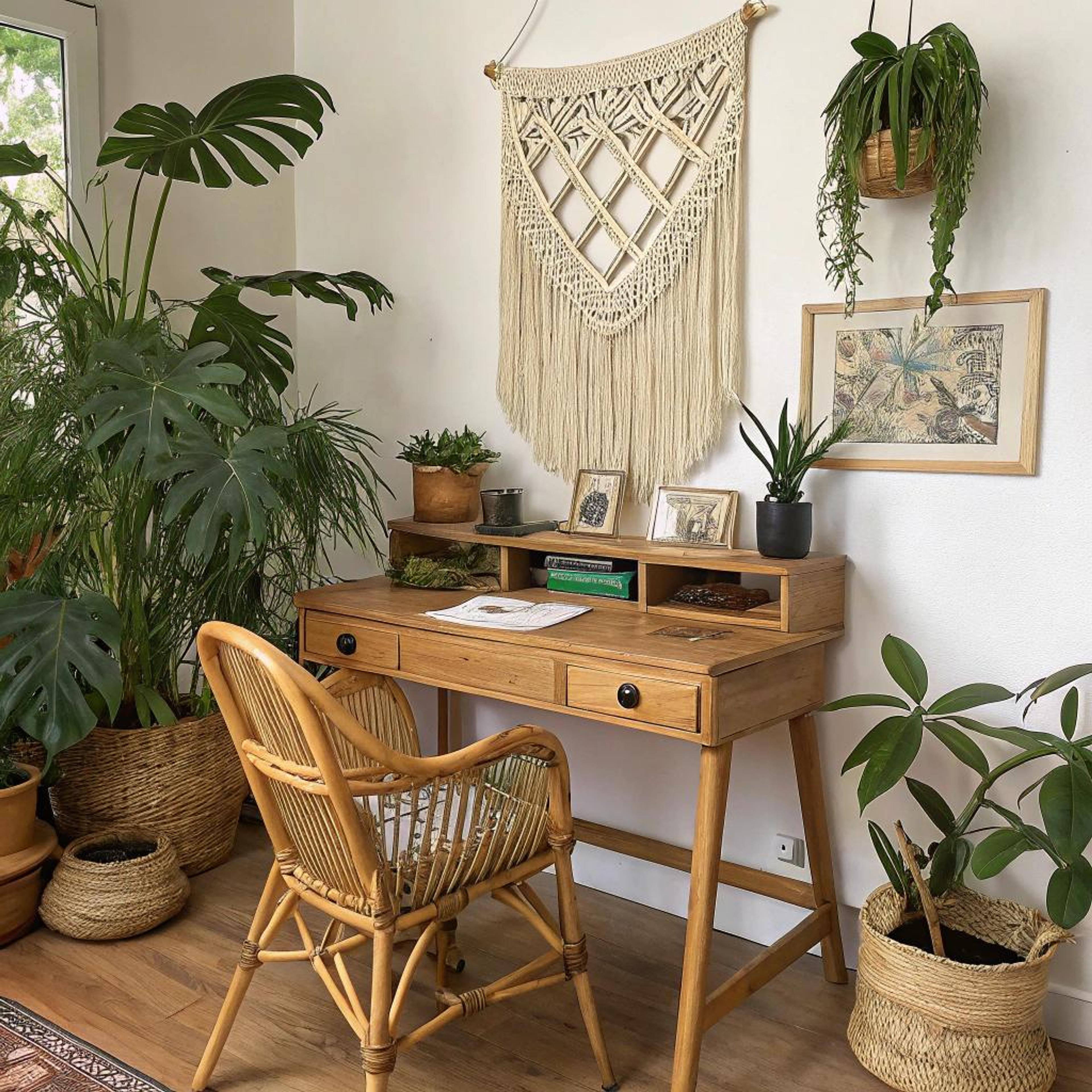 Vlechtwerk en planten combineren