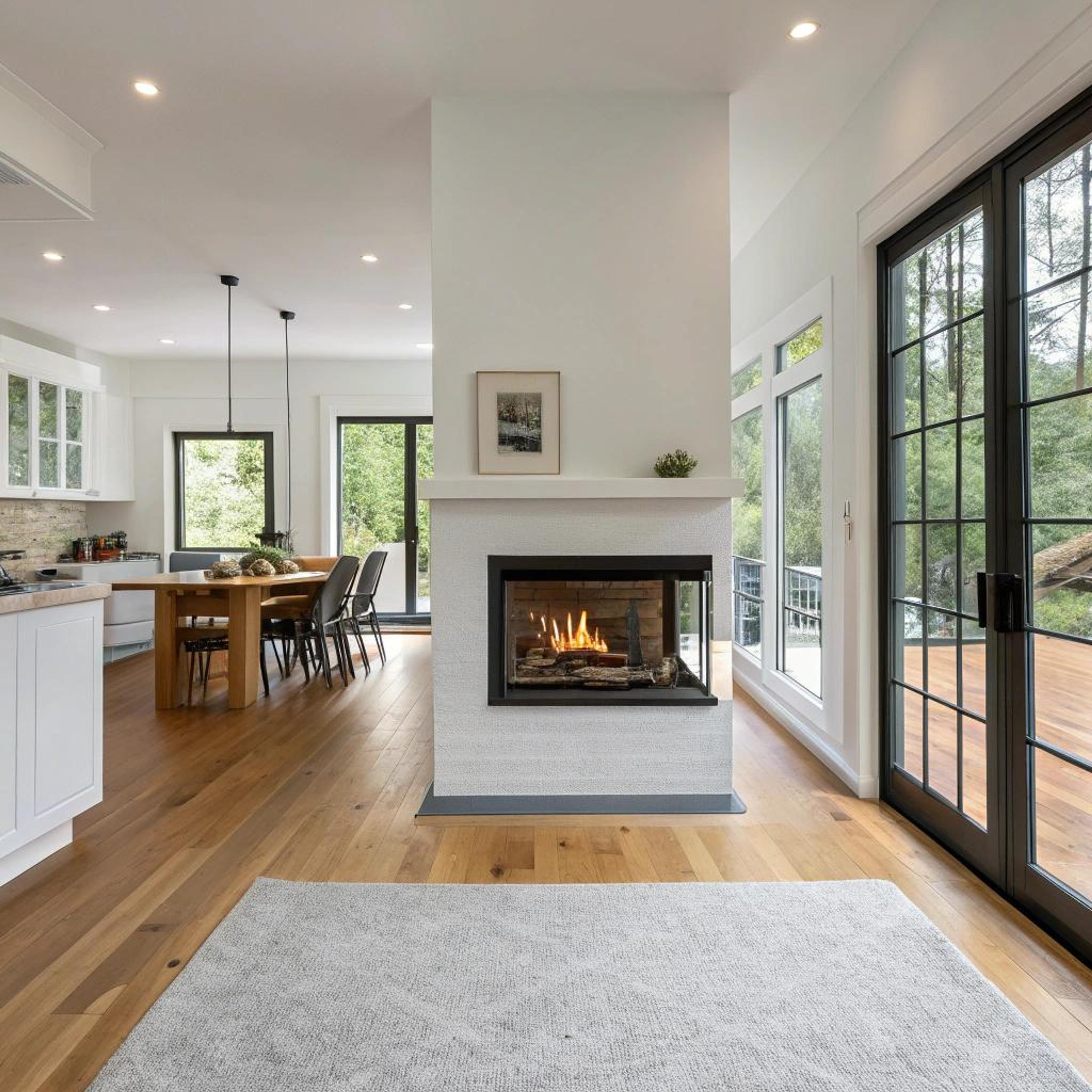 Zichtlijn en licht met doorkijkhaard