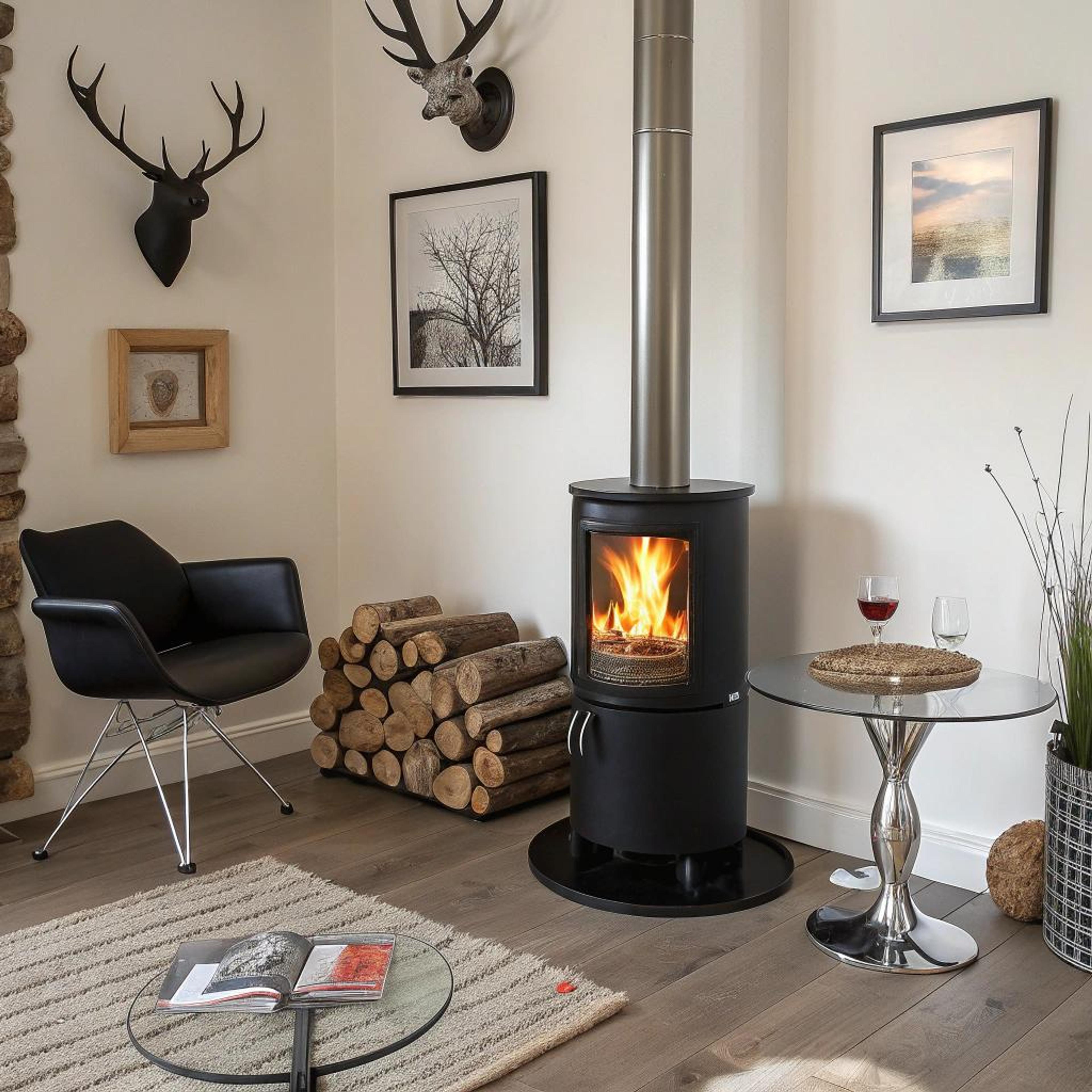 Chique zithoek met doorkijkhaard