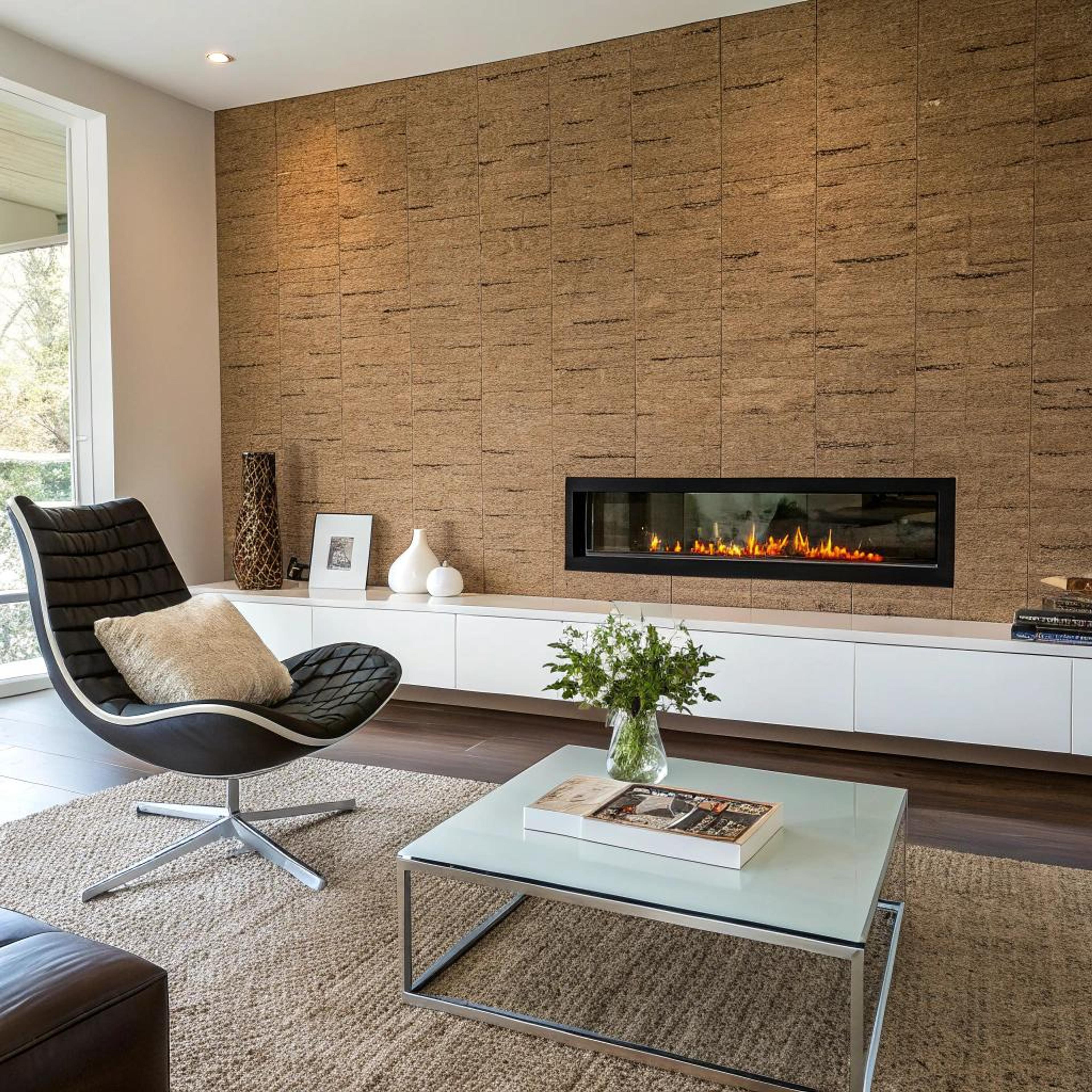 Elegante rust met haardmuur