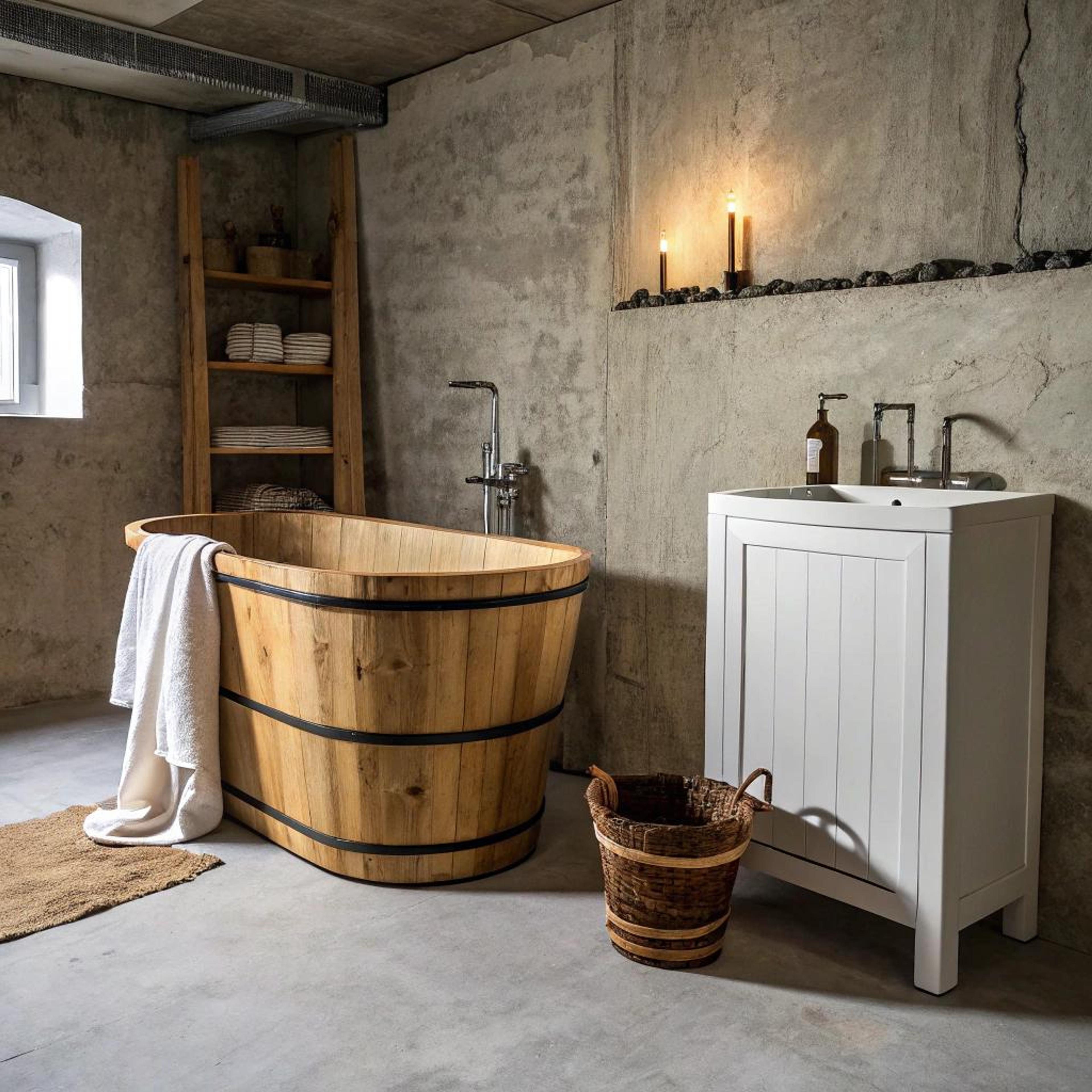 Warmte door houten badkuip