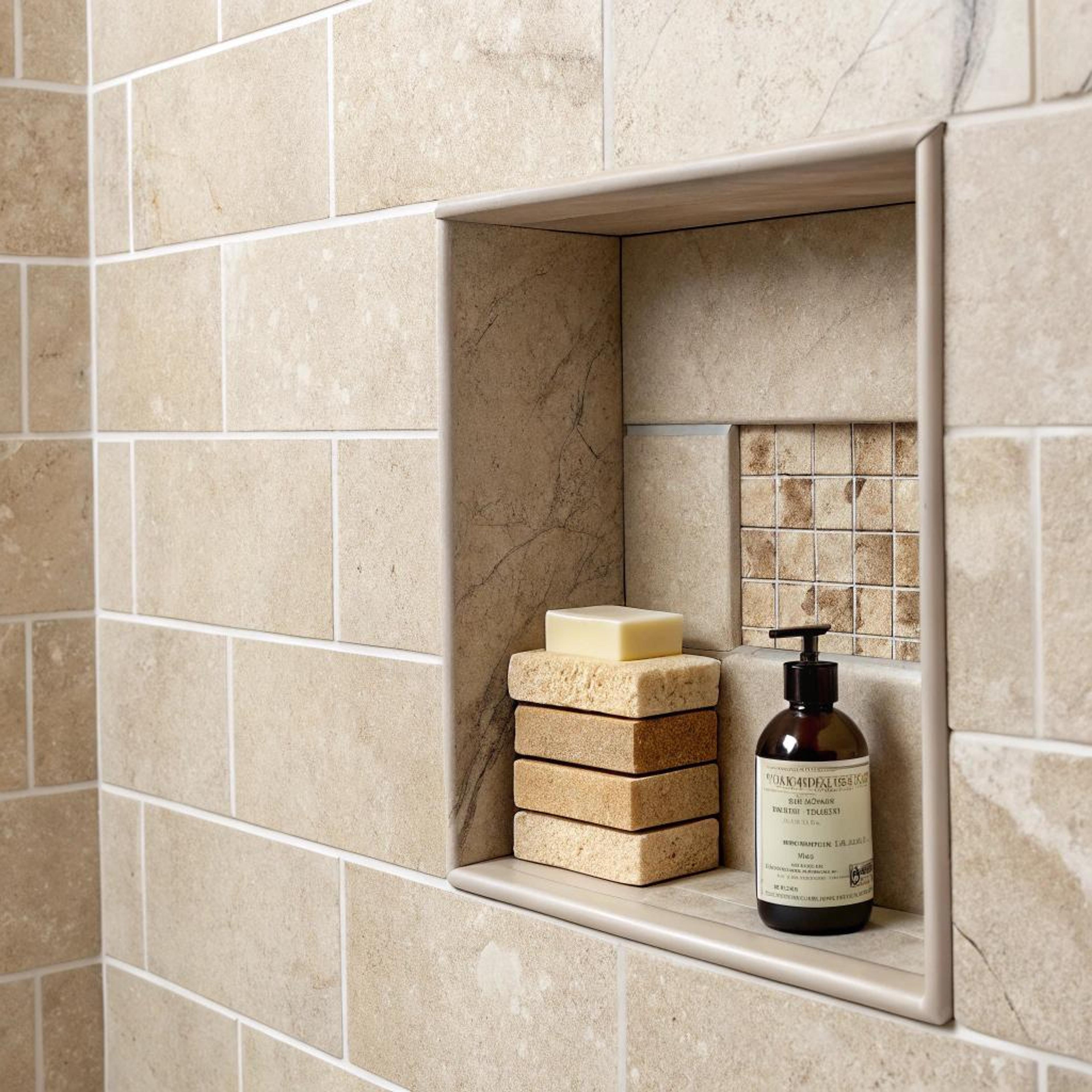 Mozaïekdetails in warme nis