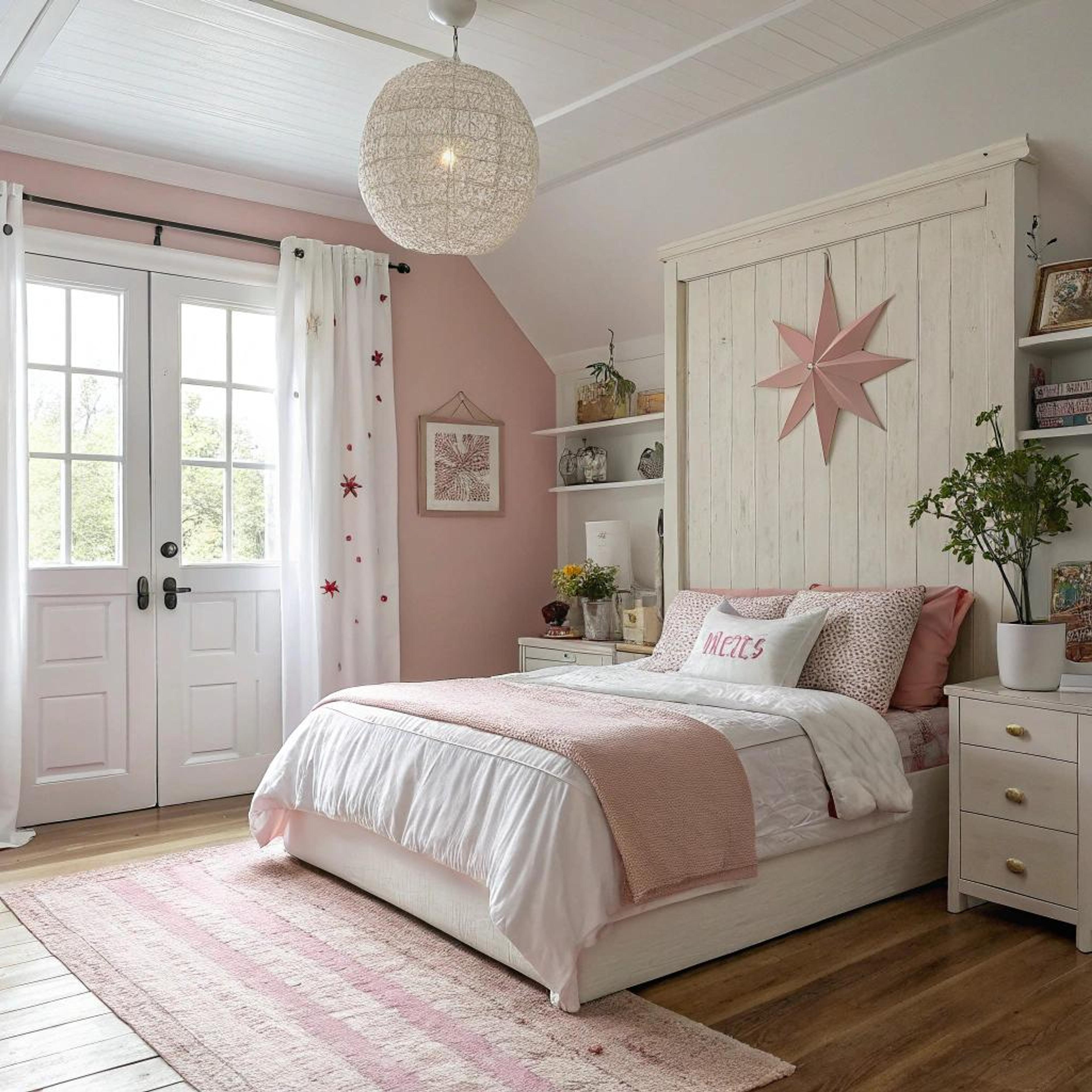 Roze accenten en sterdetails