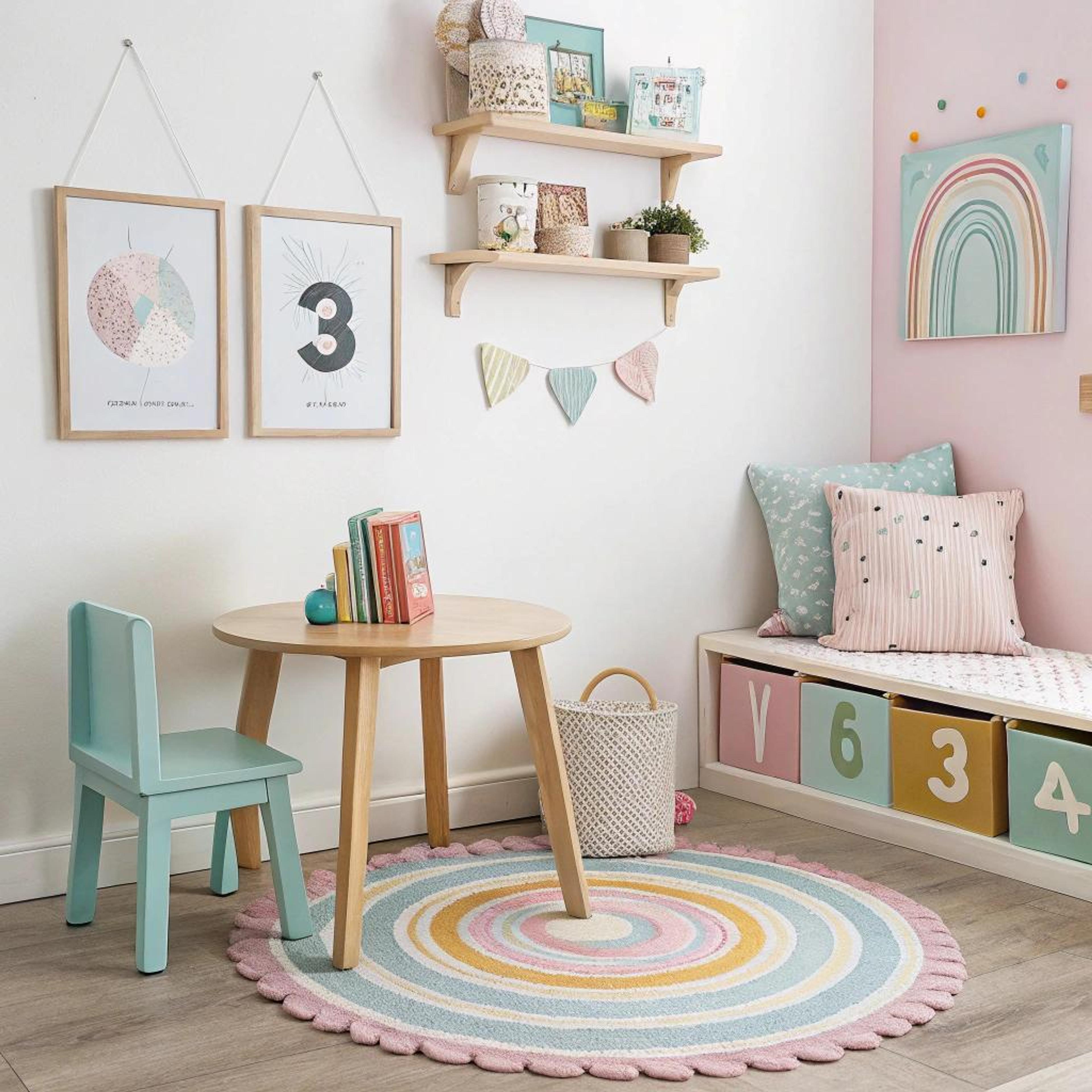 Pastelaccenten in de speelhoek