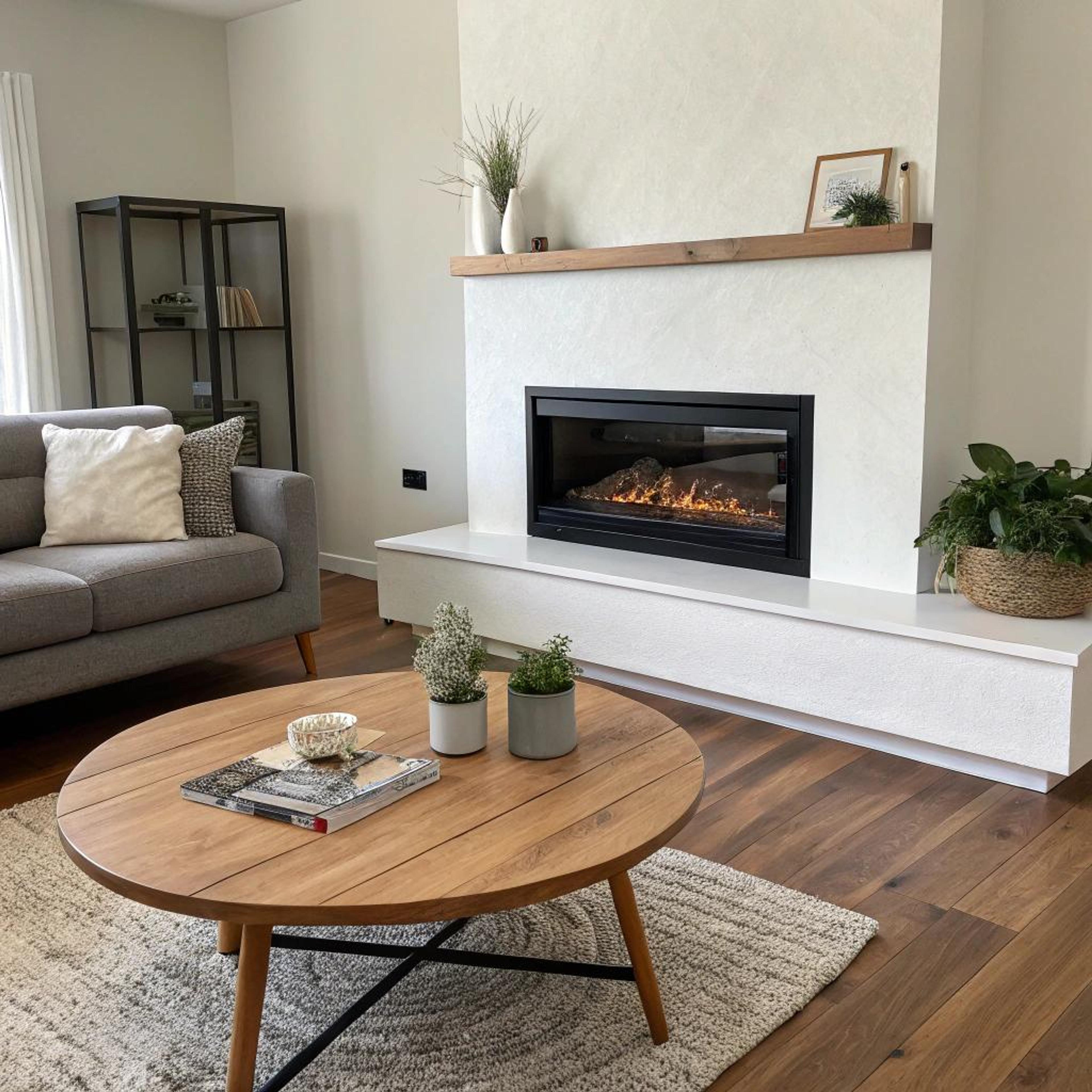 Harmonieuze zithoek rond doorkijkhaard