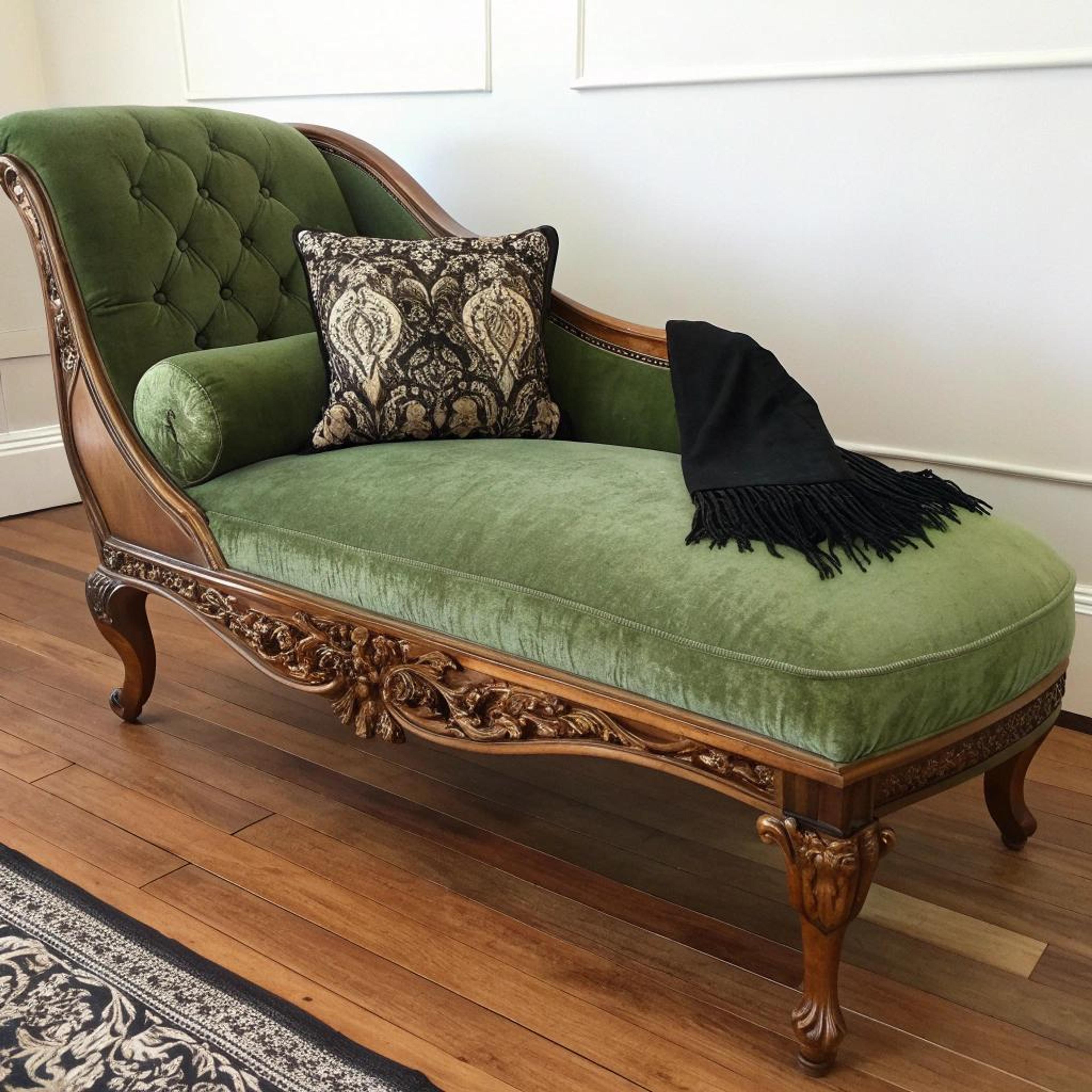 Groene chaise longue als eyecatcher