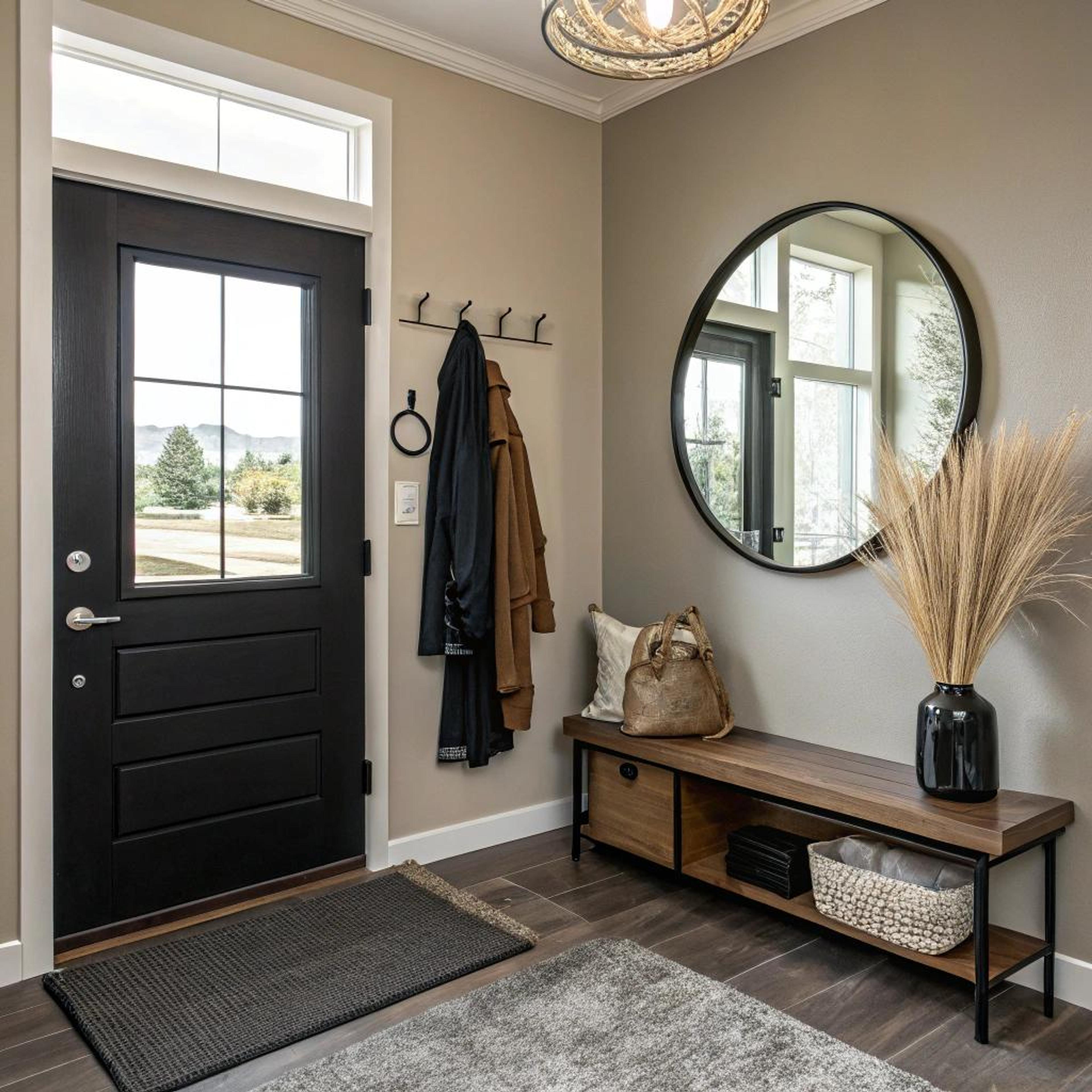 Zwart accent op moderne lambrisering