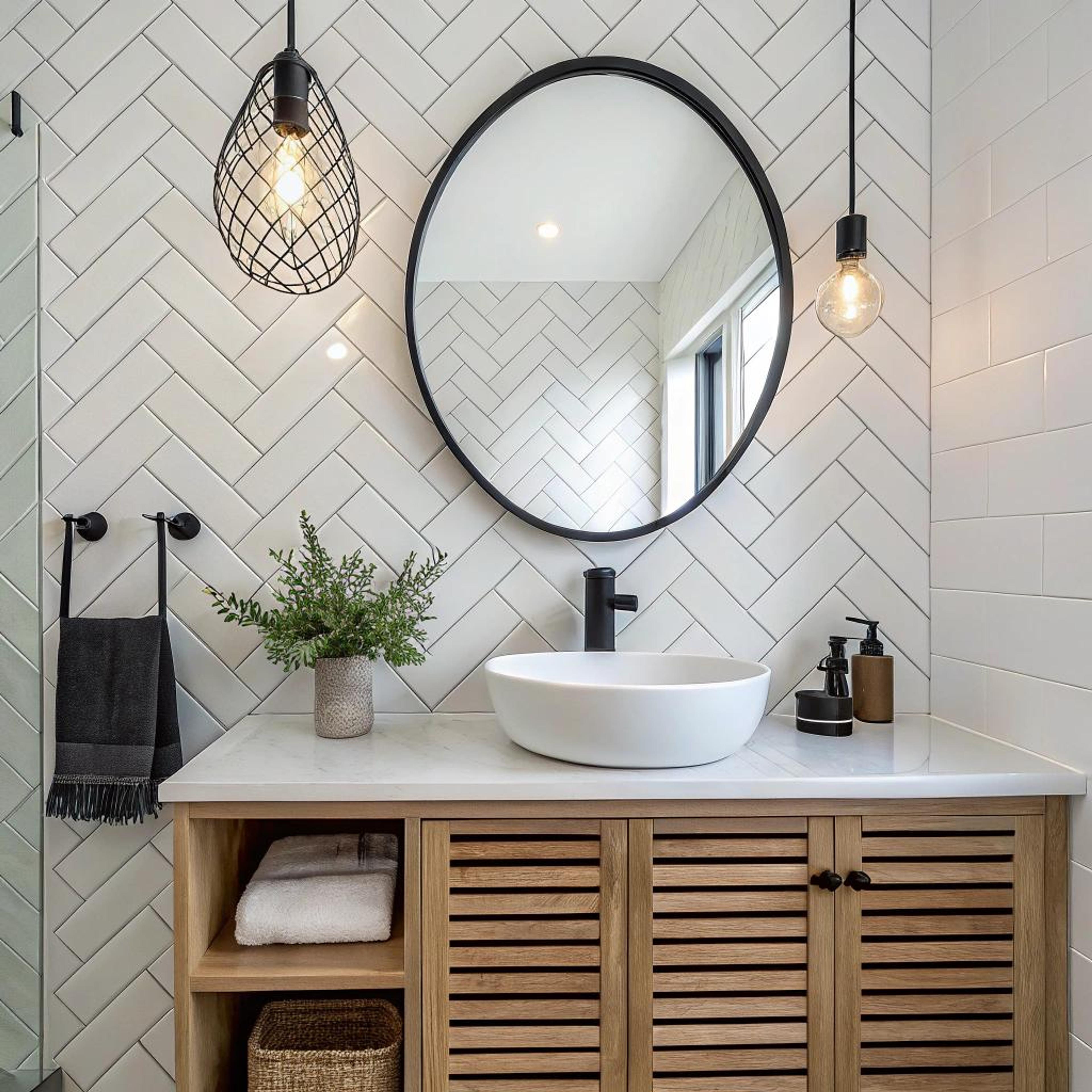 Industriële lampen boven visgraat