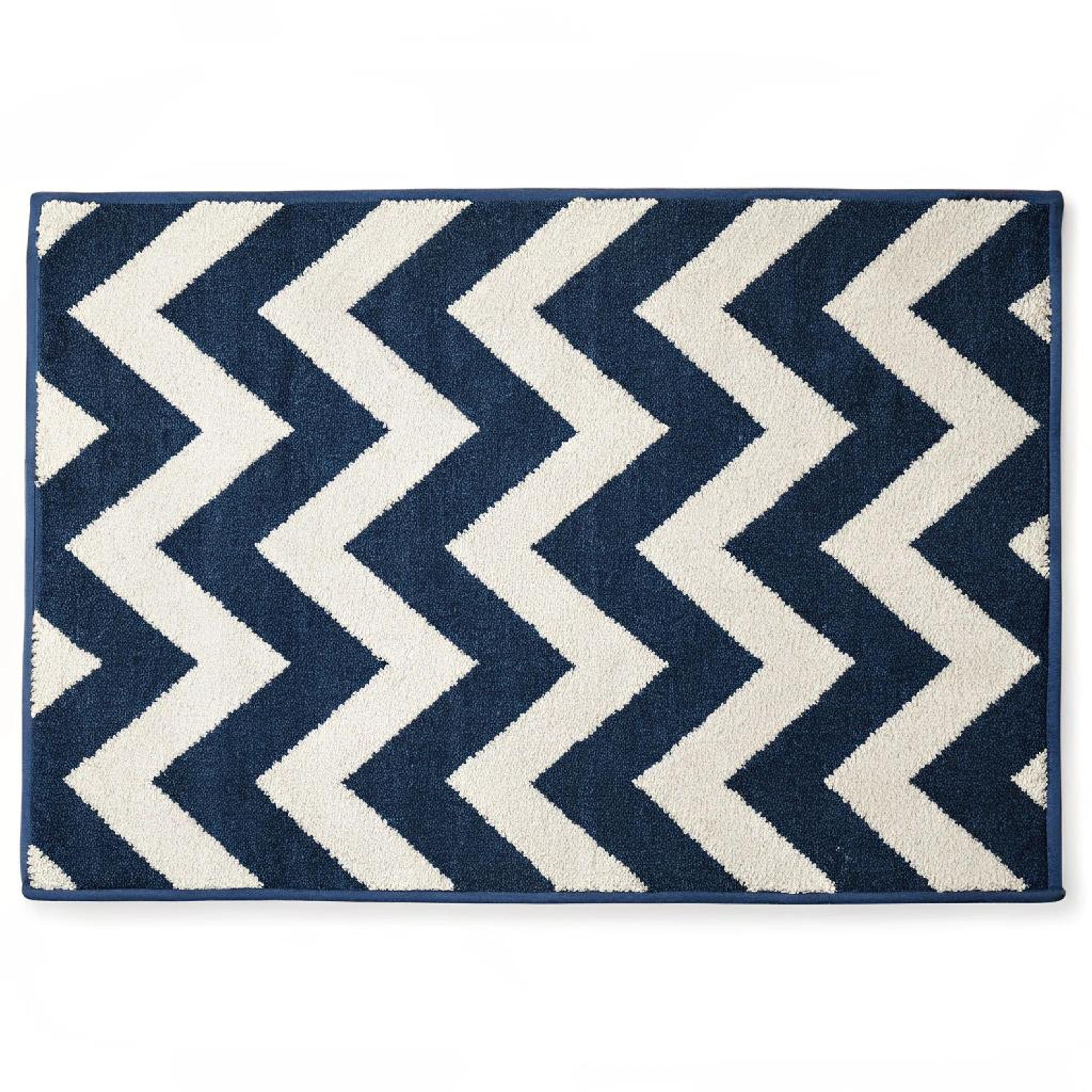 Donkerblauw visgraat op vloerkleed