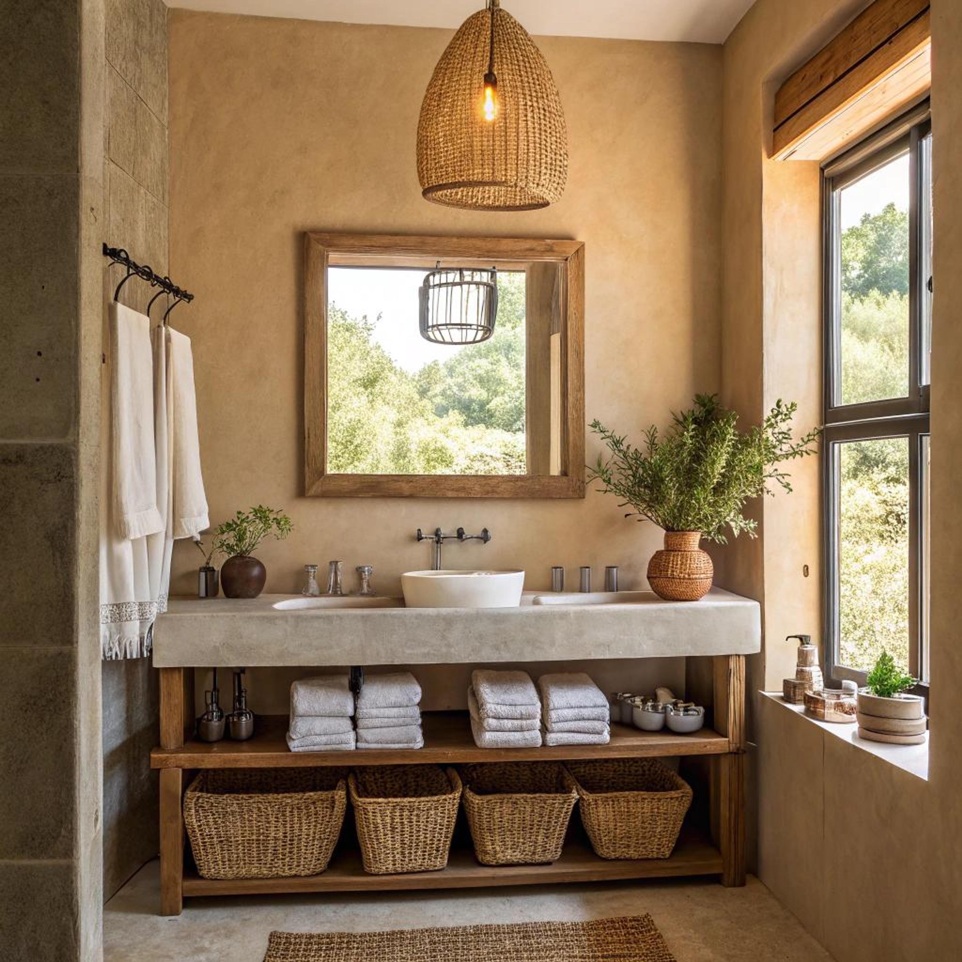 Terracotta warmte in badkamer