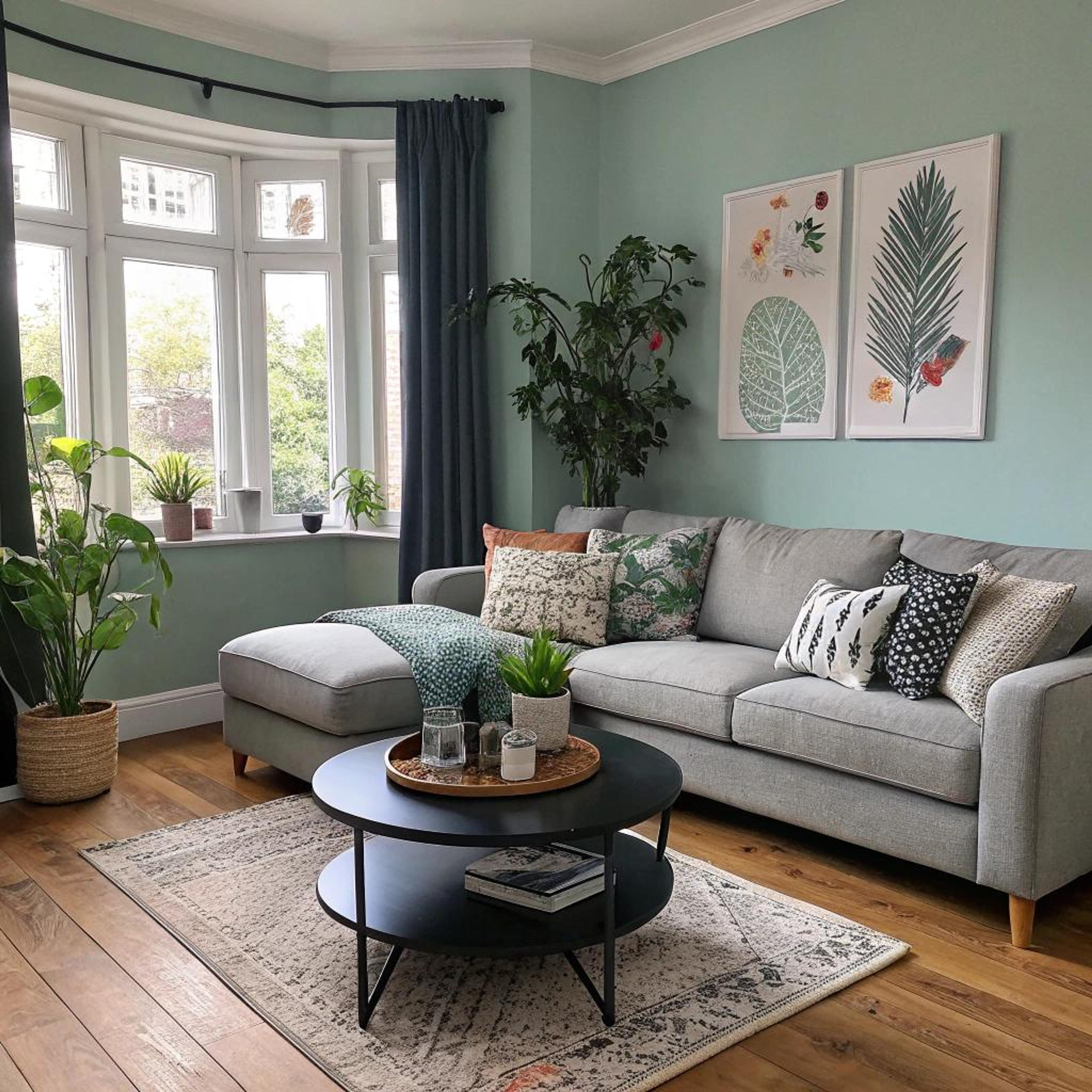 Sereen blauw met groene accenten